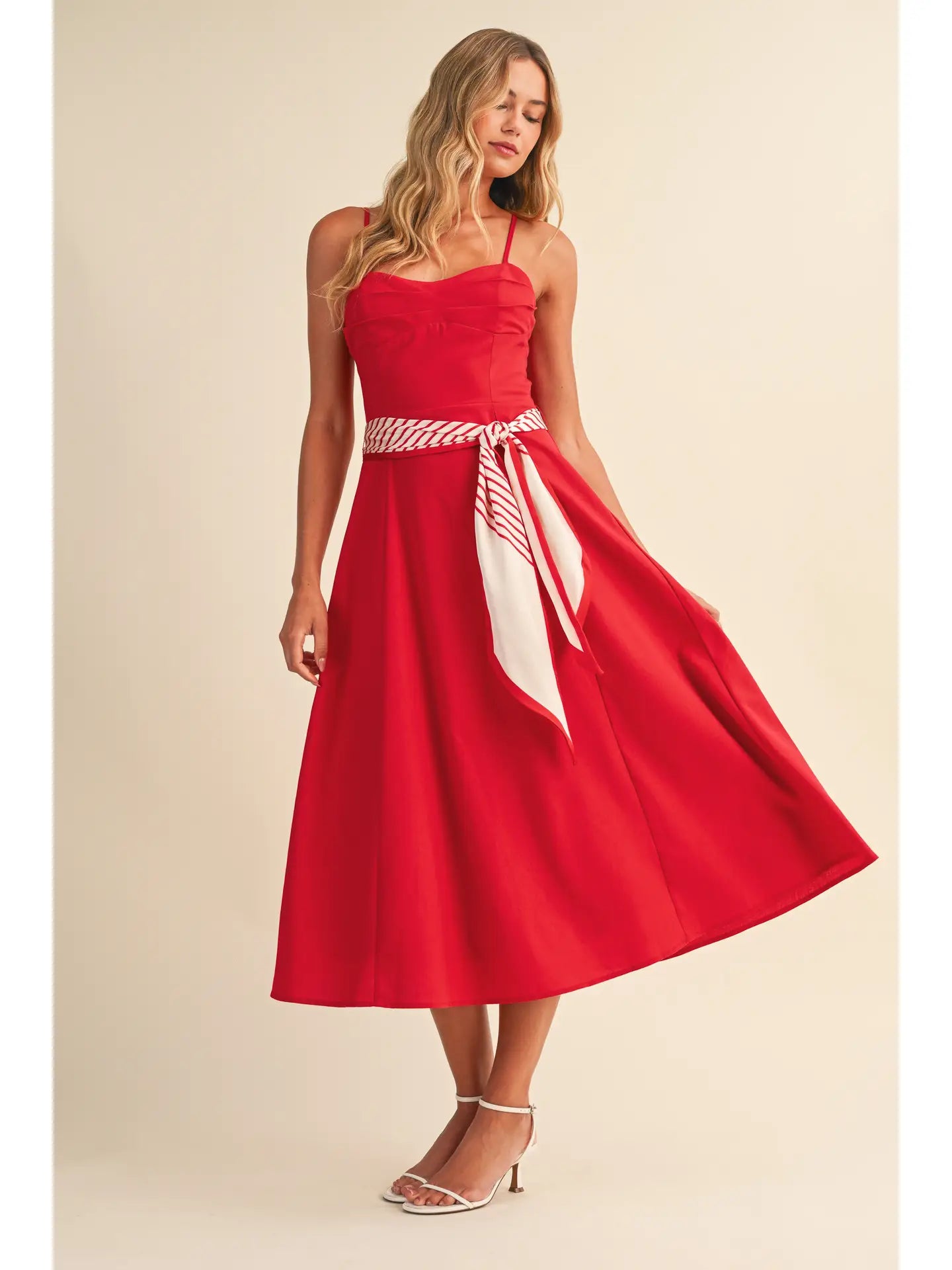 Sasha Scarf Belt Midi Dress