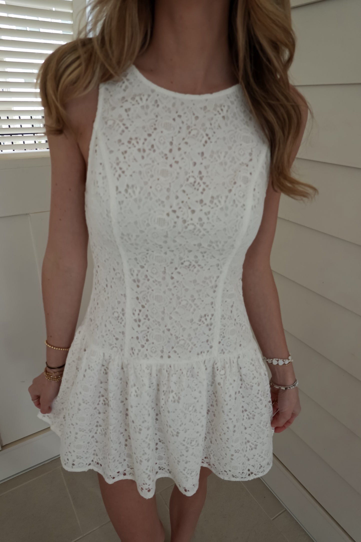 Baylee Boat Neck Lace Dress