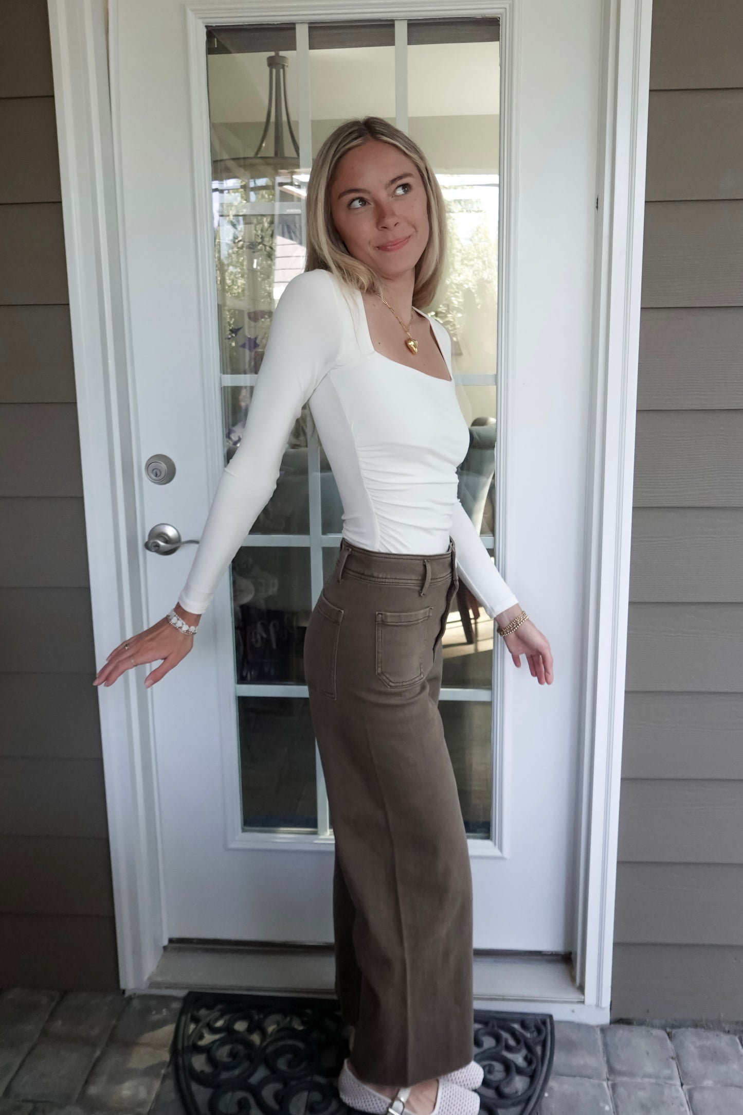 Amelia Square Neck Long Sleeve Top