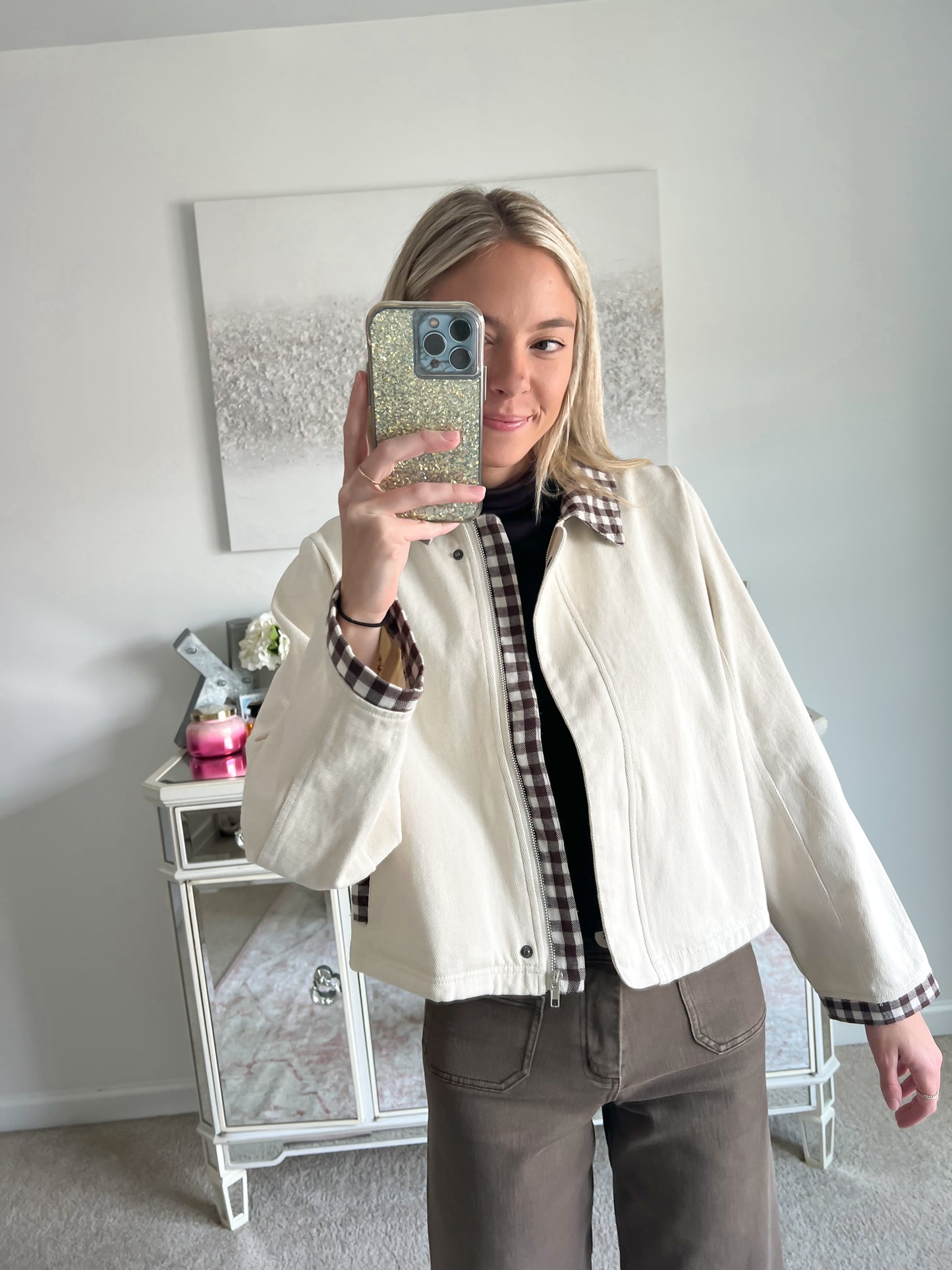 Gigi Gingham Trim Jacket