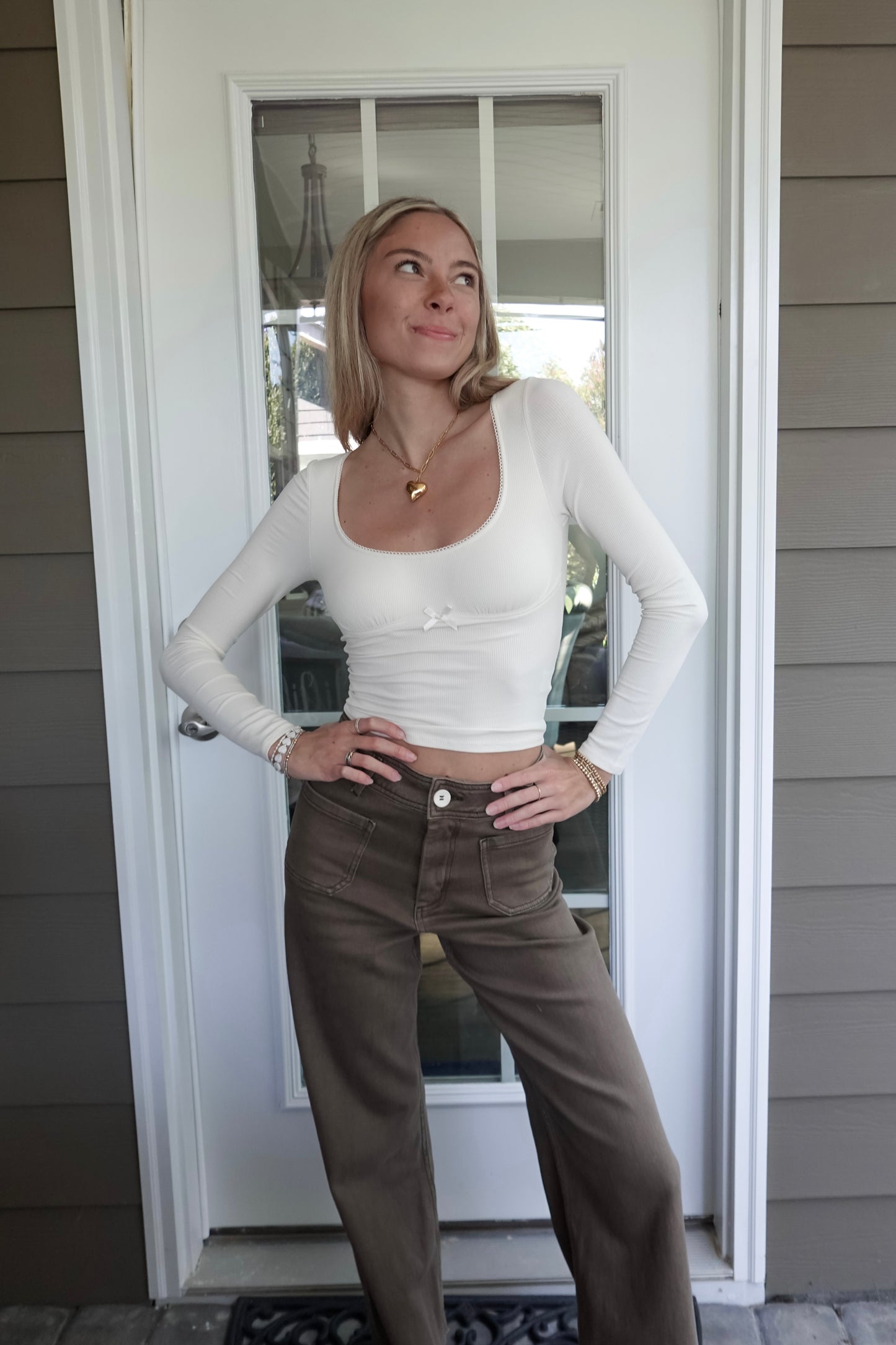 Olivia Scoop Neck Long Sleeve