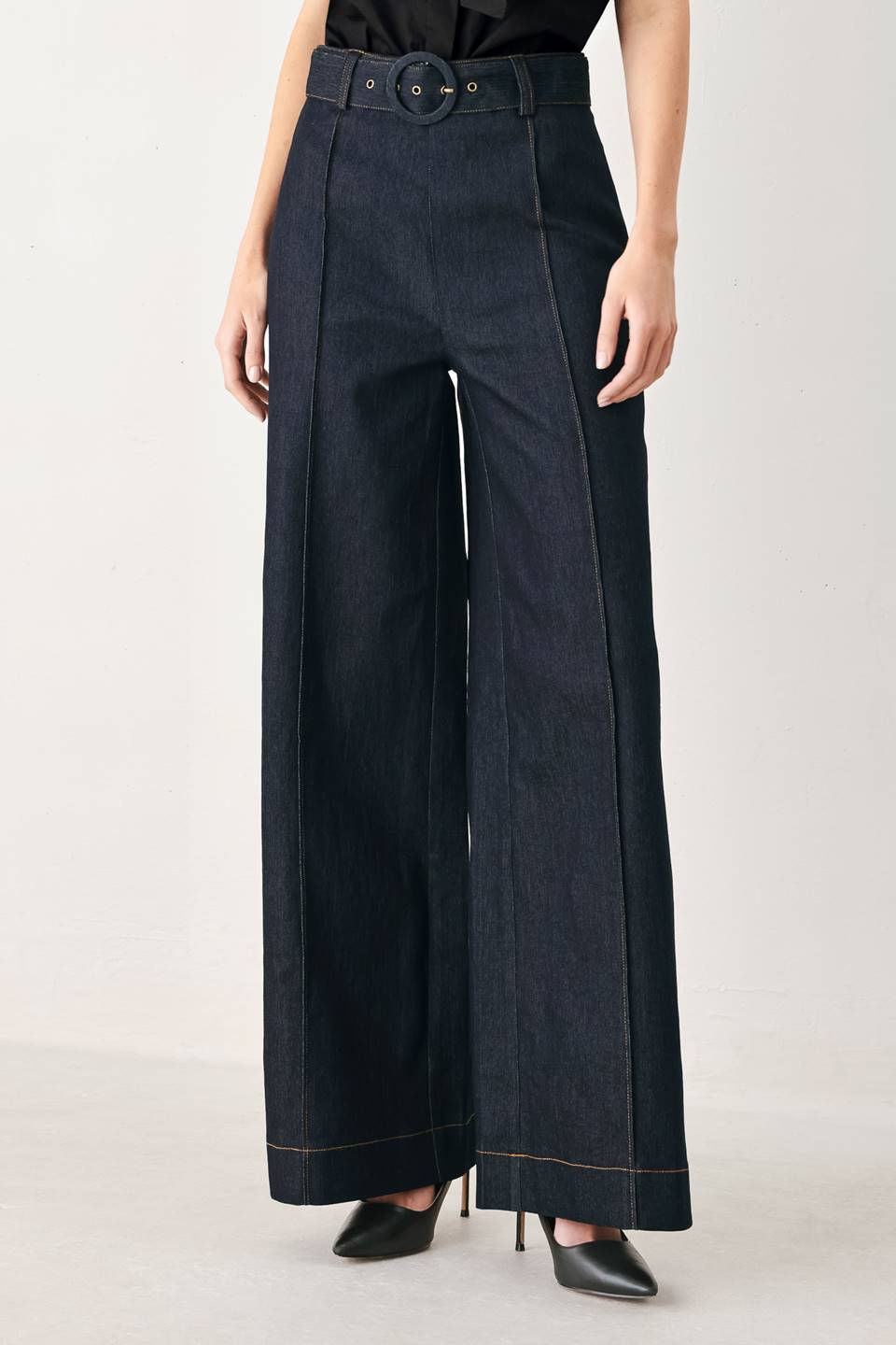 Camila Belted Wide Leg Jeans