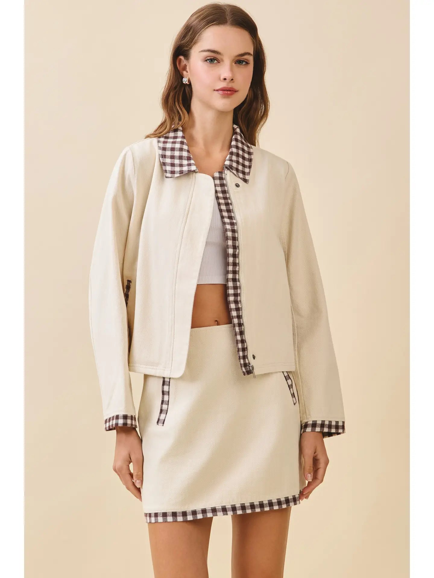Gigi Gingham Trim Jacket