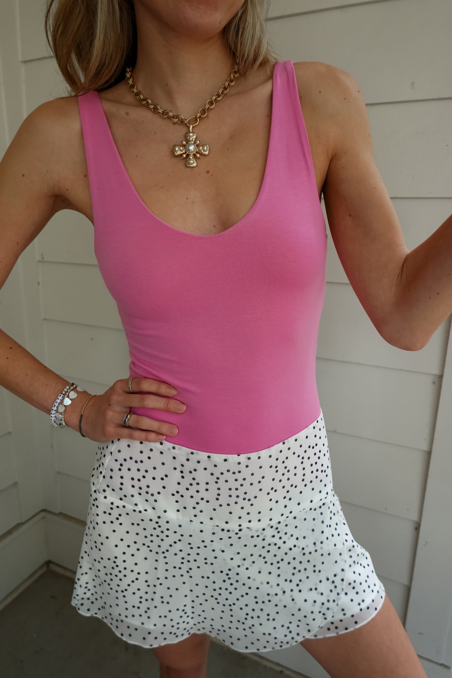 Double Layered V Neck Tank Top