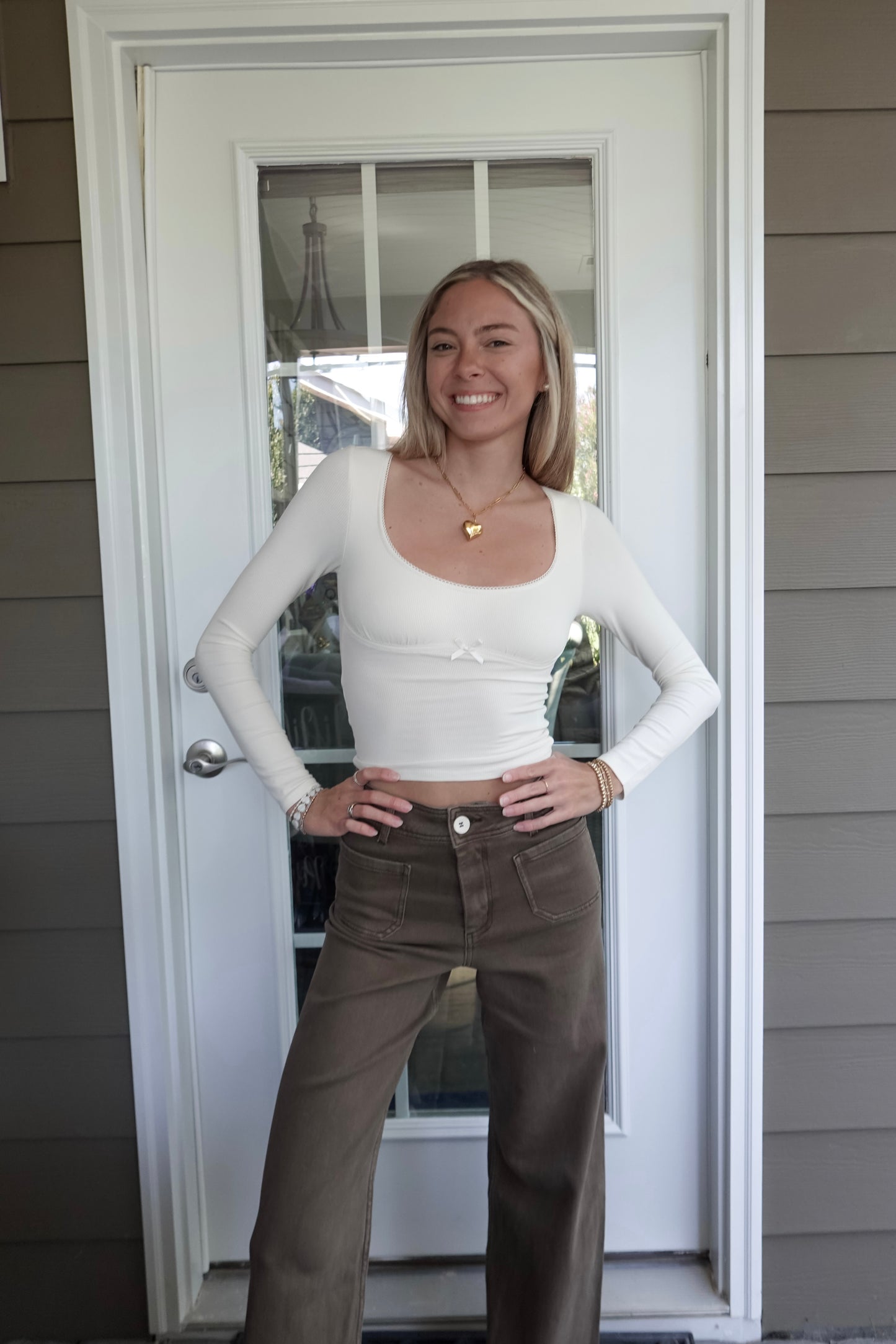 Olivia Scoop Neck Long Sleeve