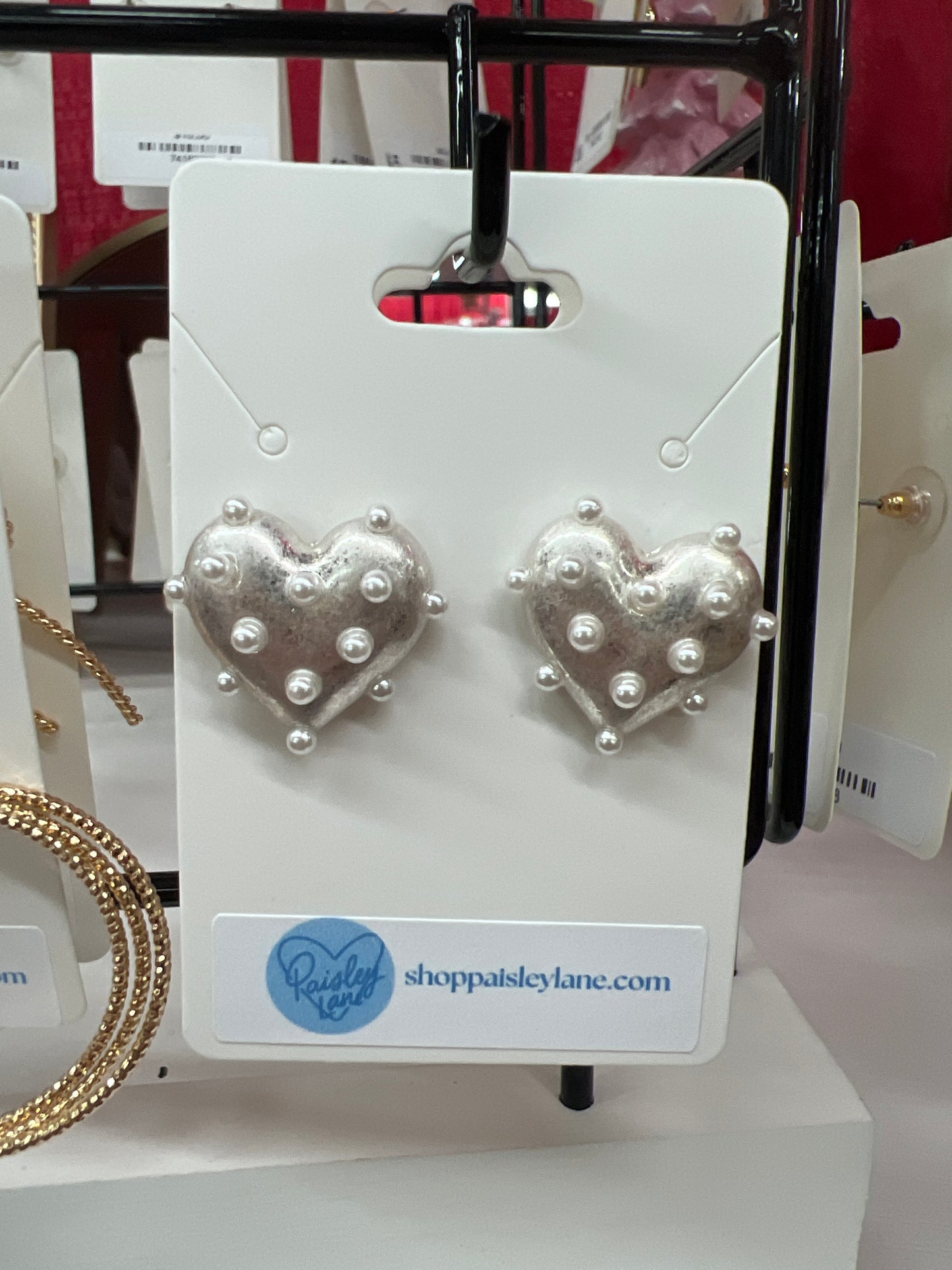 Pearl Heart Earrings