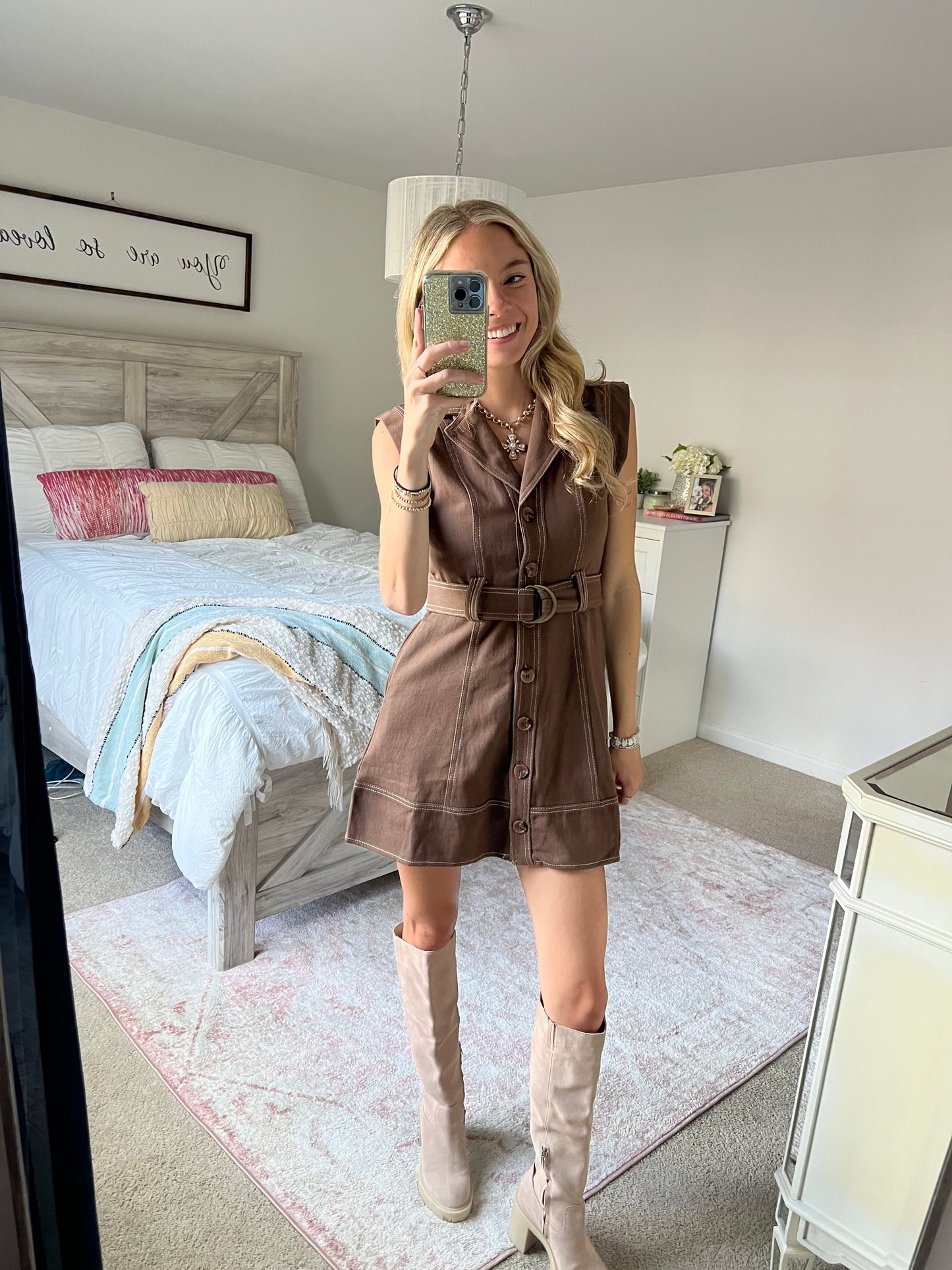 Harlow Brown Mini Dress