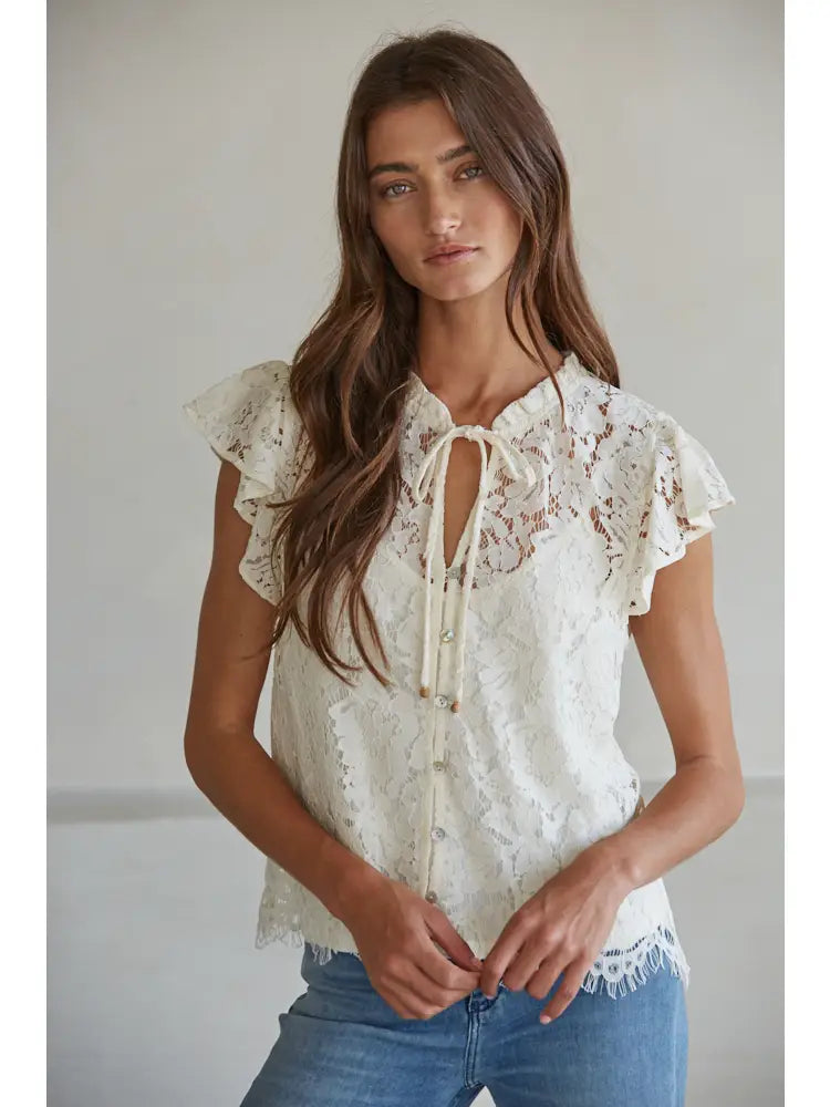 Lana Lace Short Sleeve Top