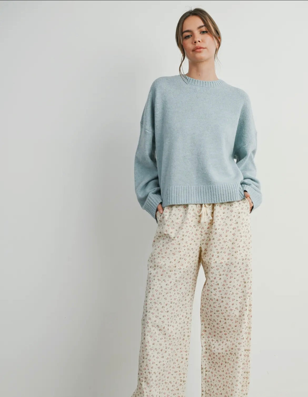 Baylee Bow Sweater Blue