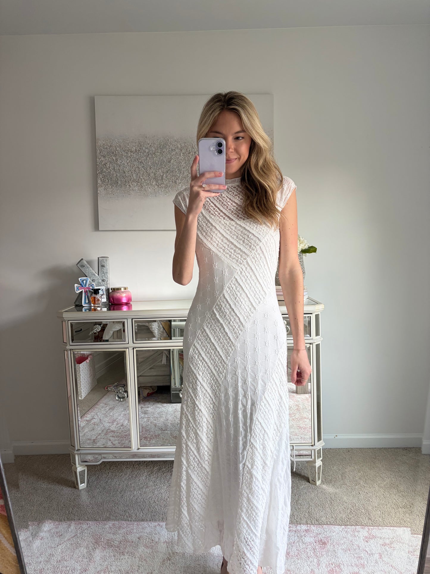 Cap Sleeve Maxi Lace Dress