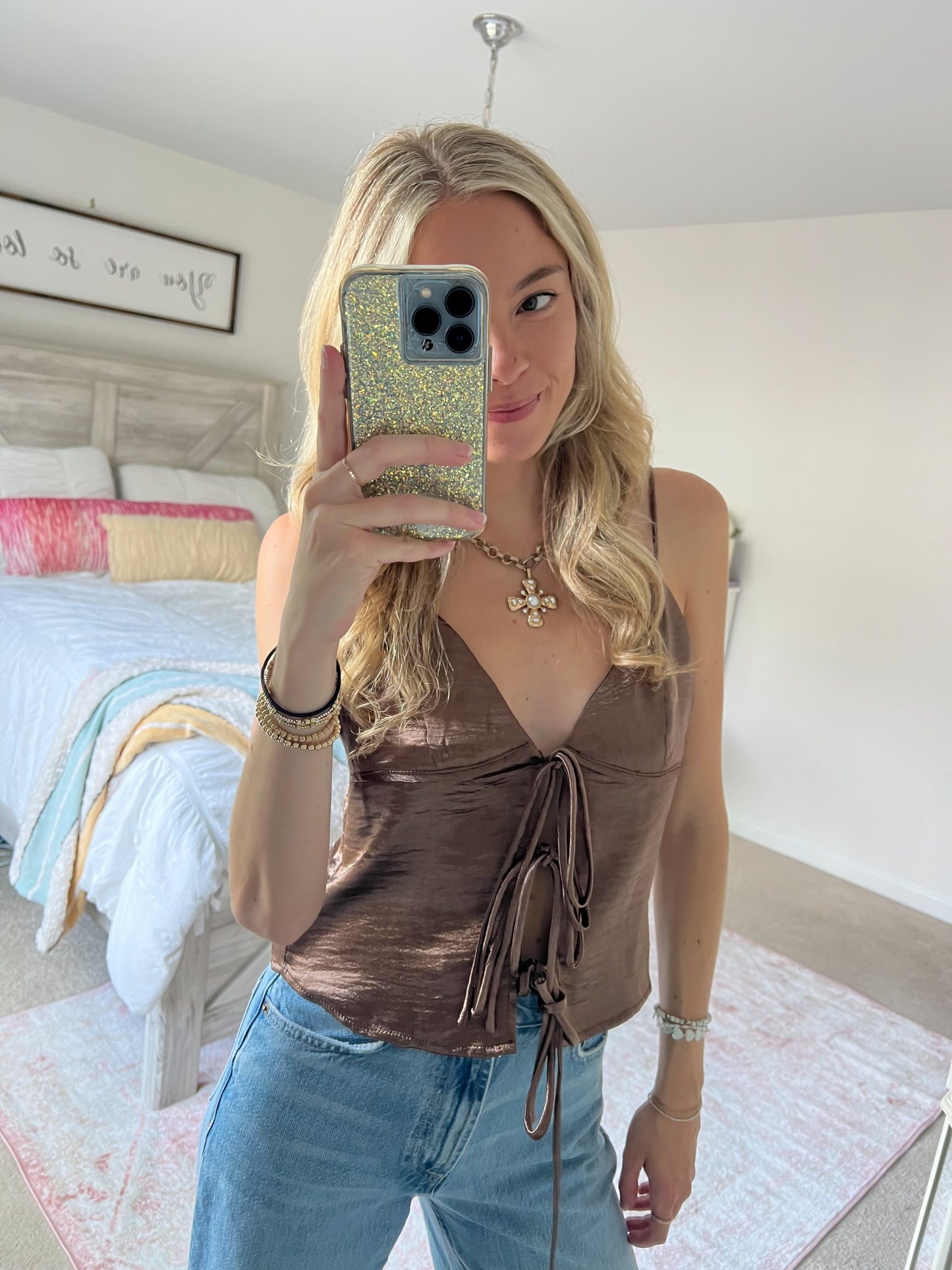Ava Tie Front Tank Top