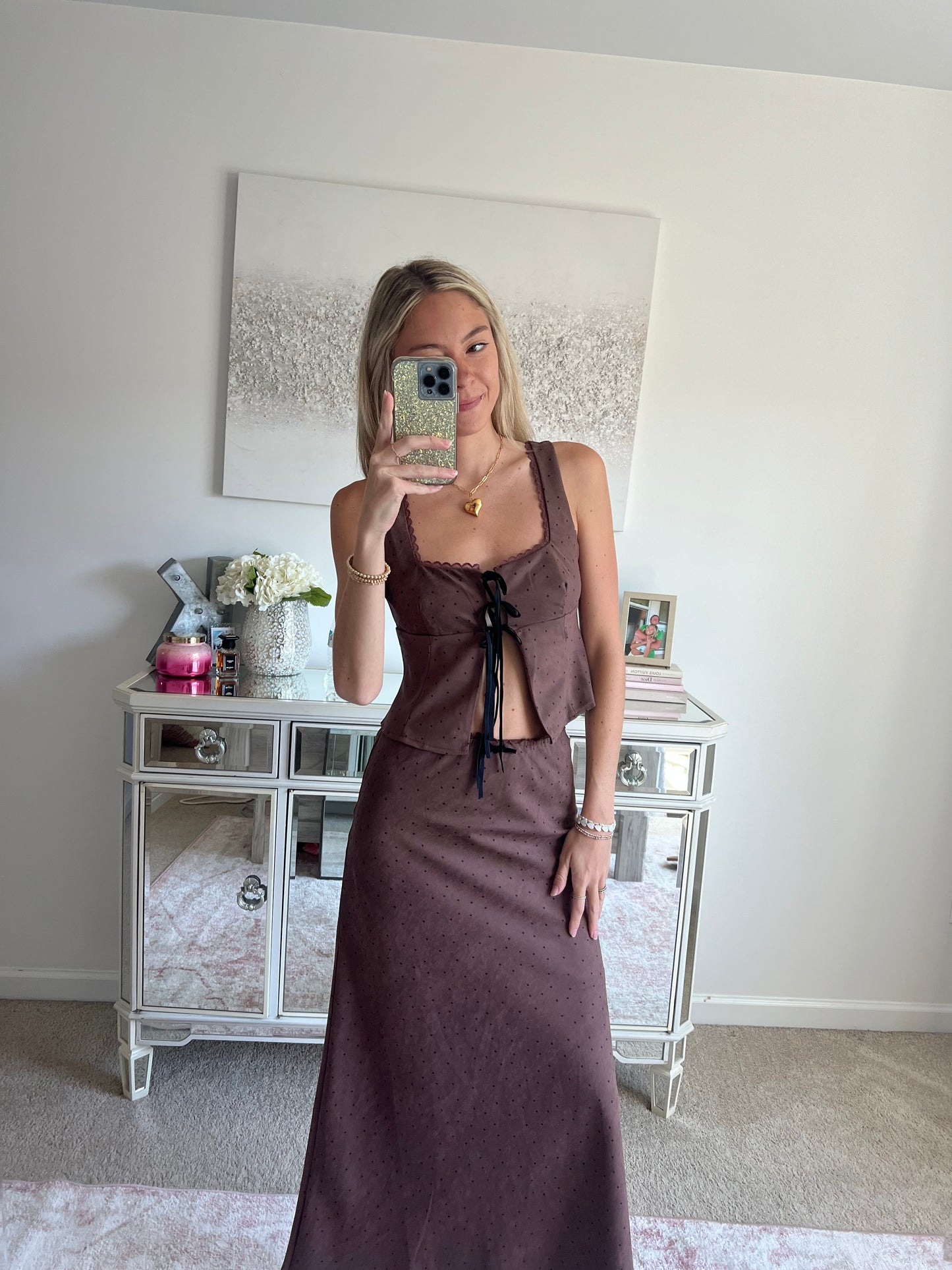 Paige Polka Dot Maxi Skirt
