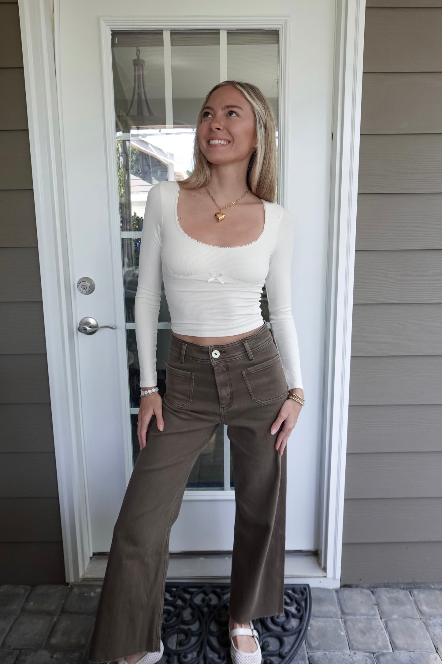 Olivia Scoop Neck Long Sleeve