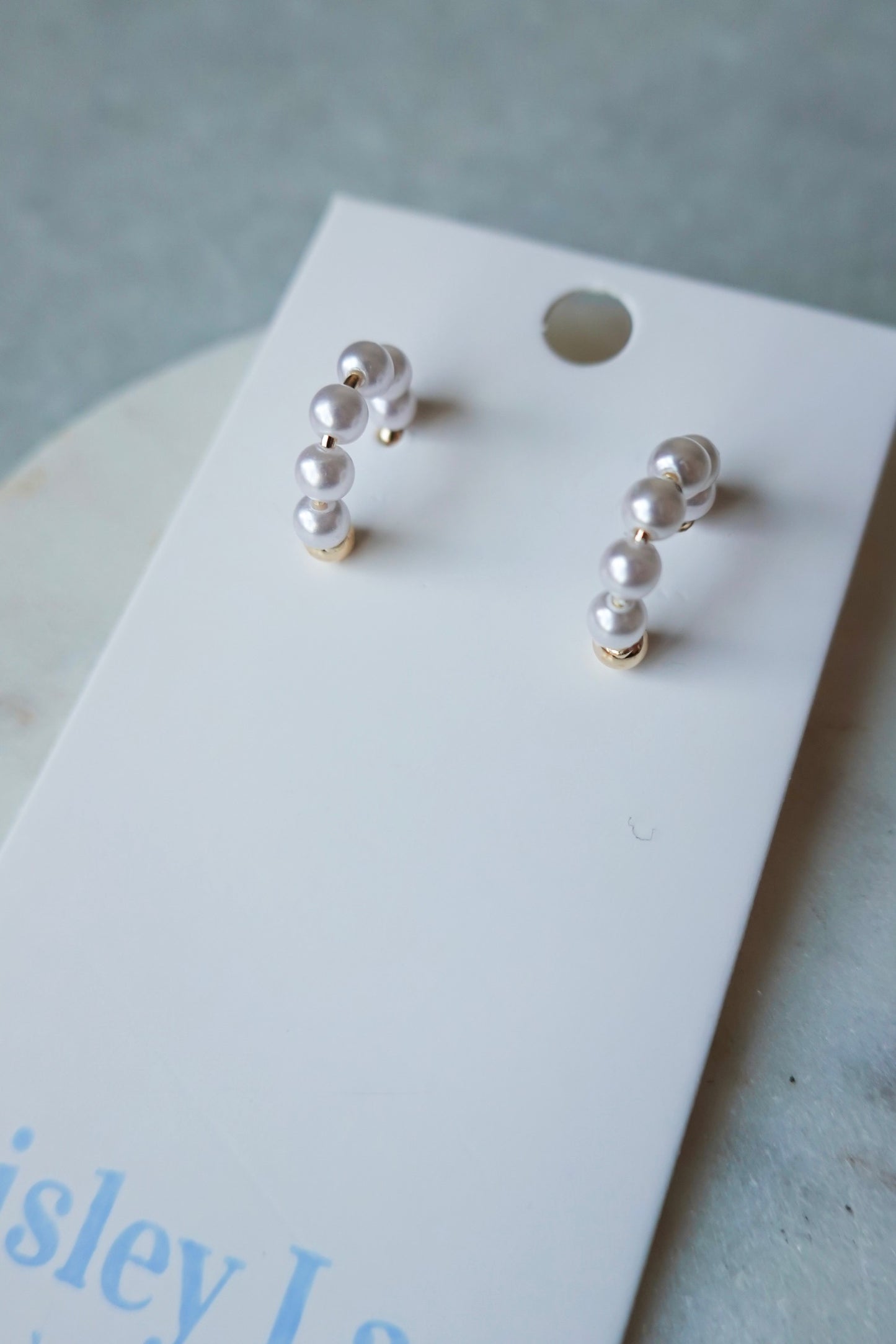 Pearl Beaded Hoop Earrings