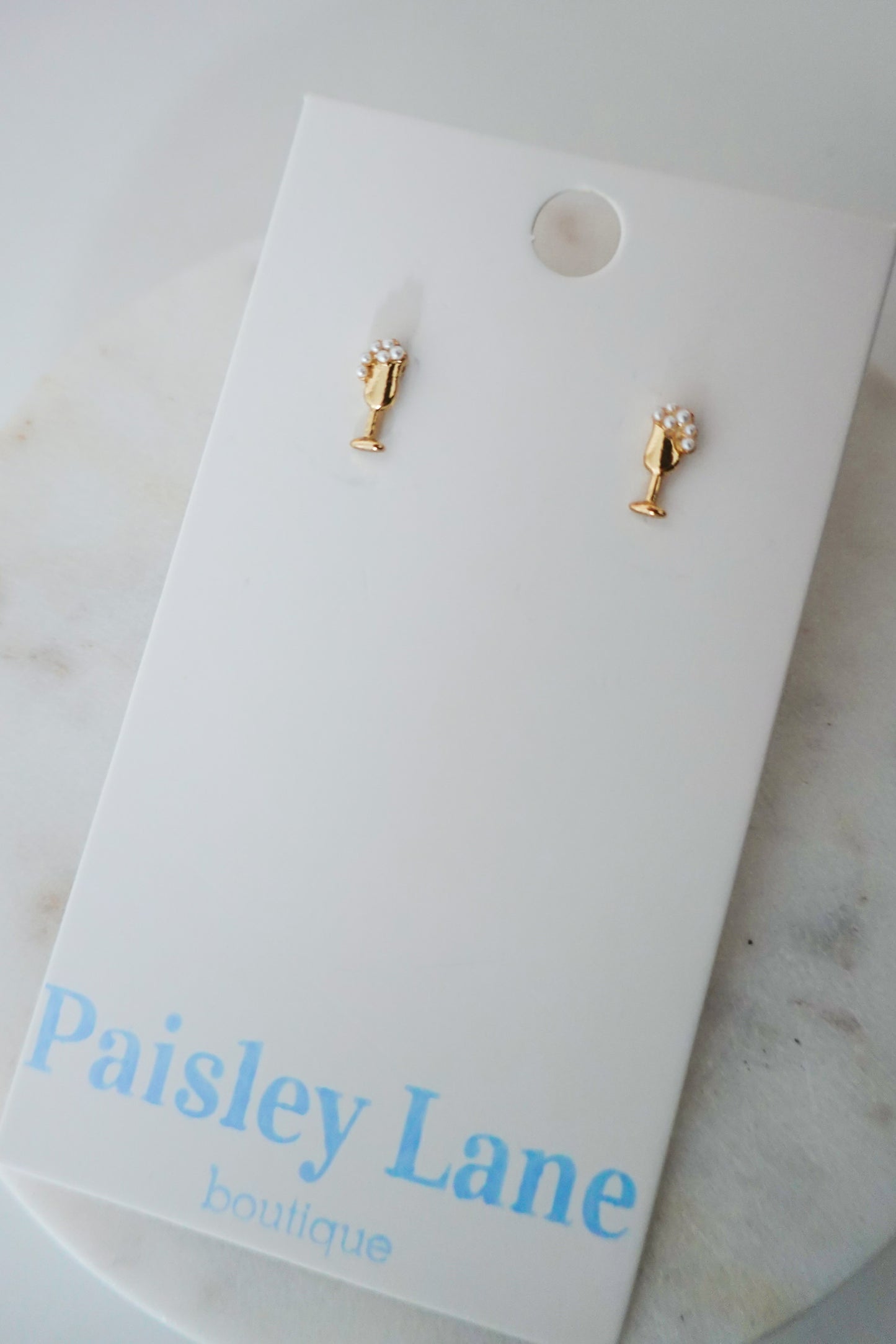 Bubbling Pearl Champagne Stud Earrings