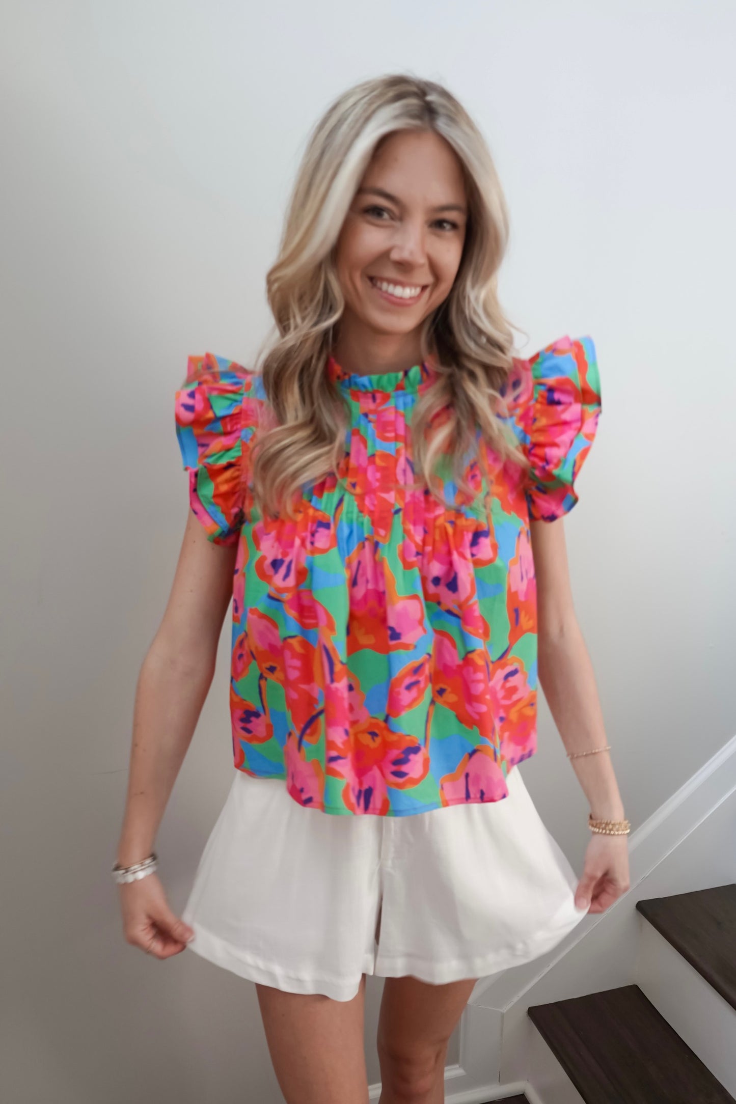 Vilora Multicolor Short Sleeve Top