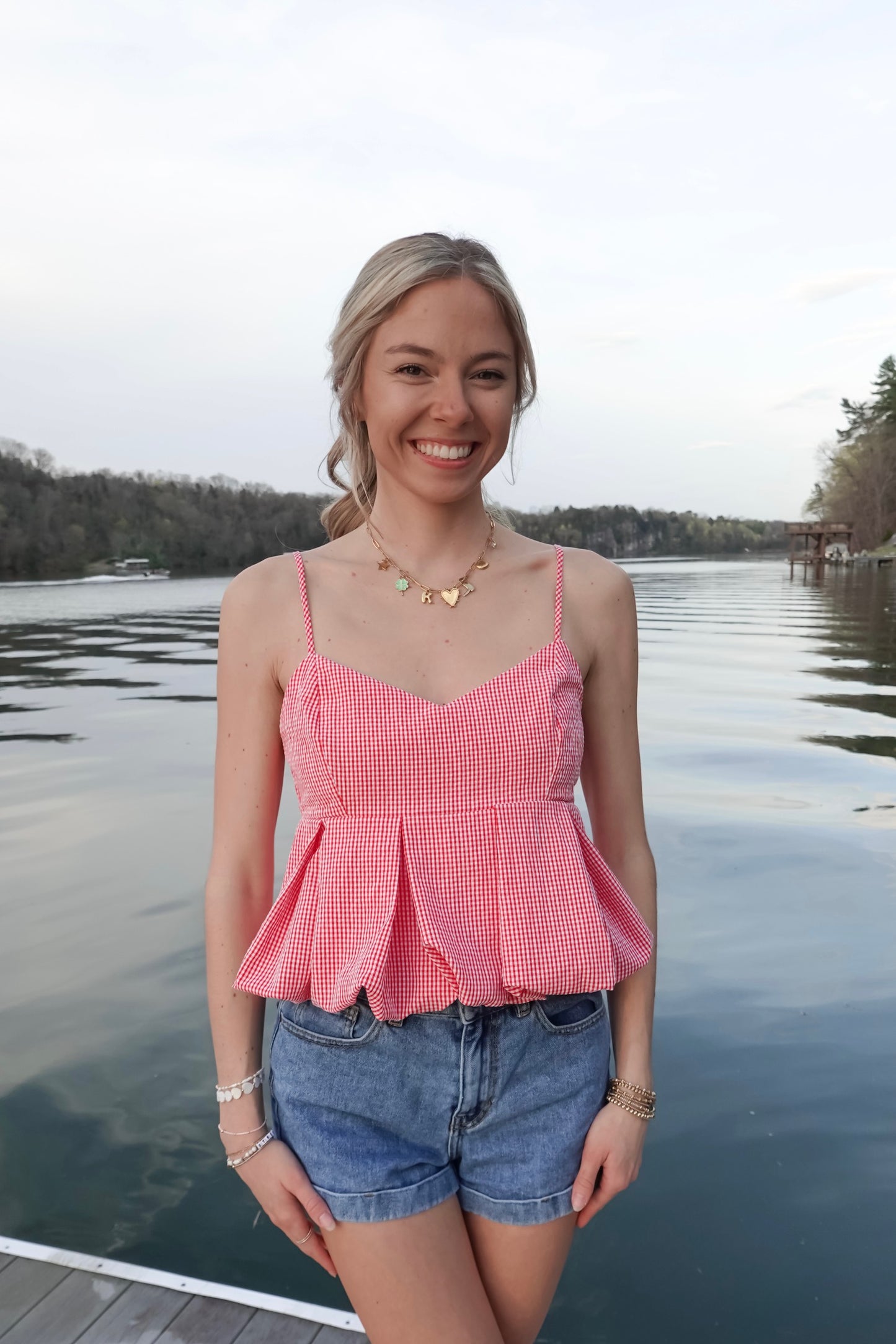 Bristol Gingham Bow Tank Top