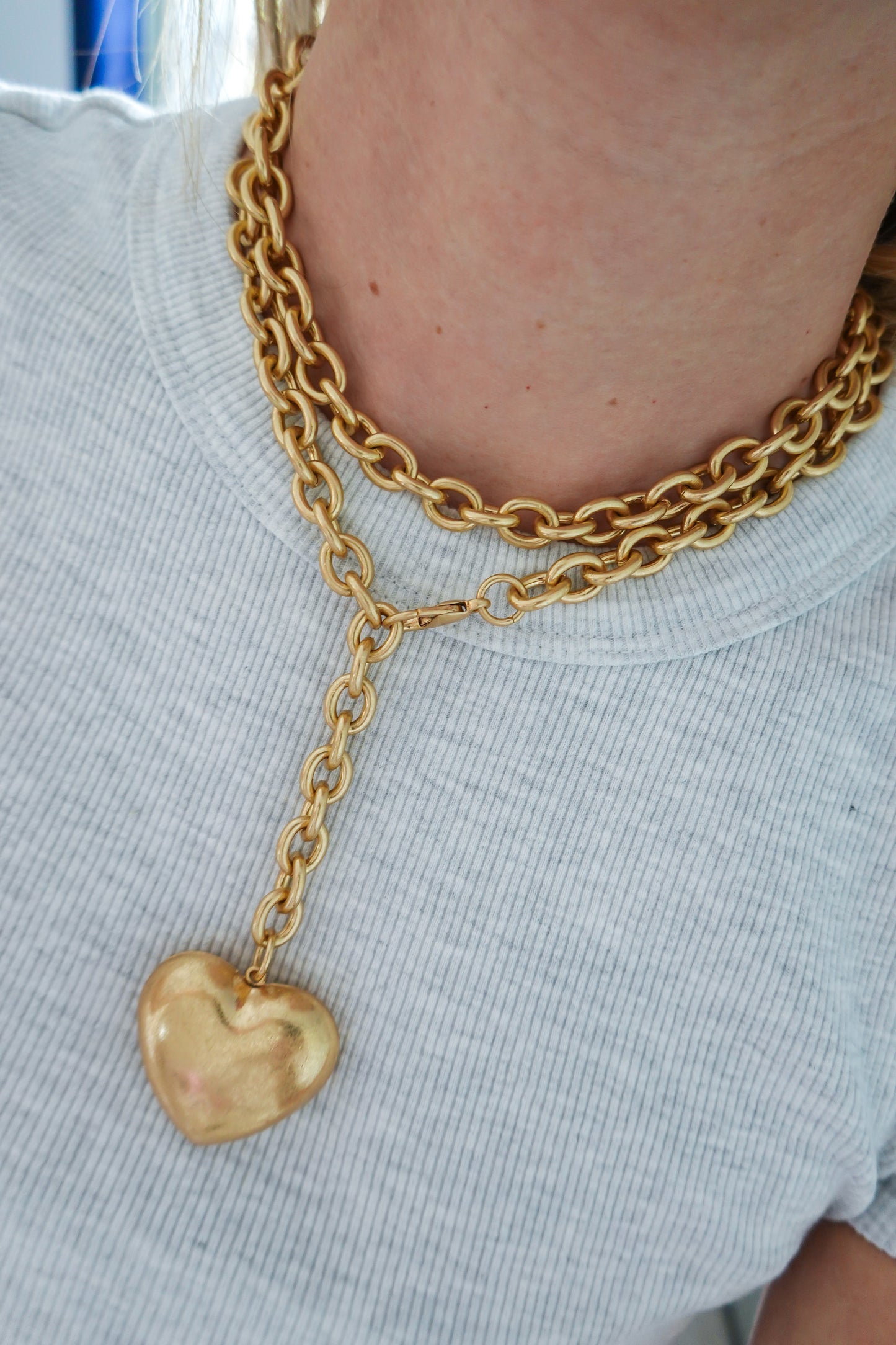 Heart Wrap Chain Drop Necklace