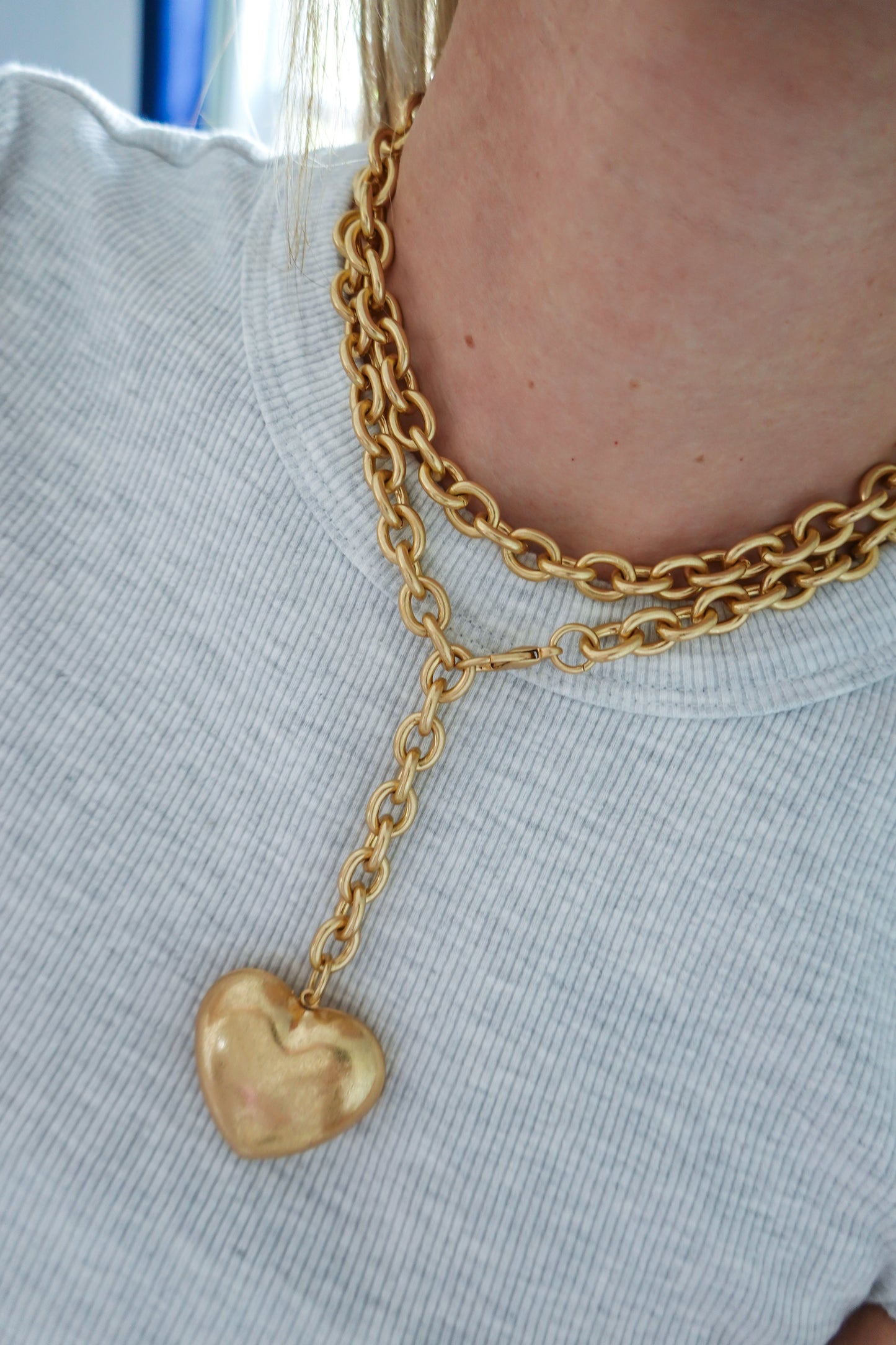 Heart Wrap Chain Drop Necklace