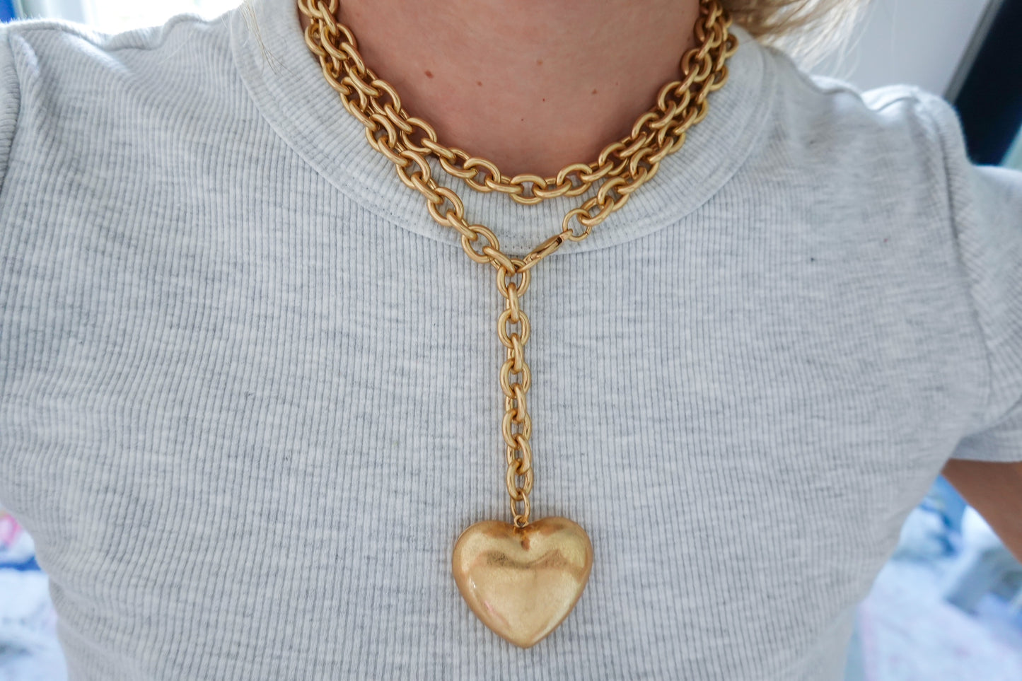 Heart Wrap Chain Drop Necklace