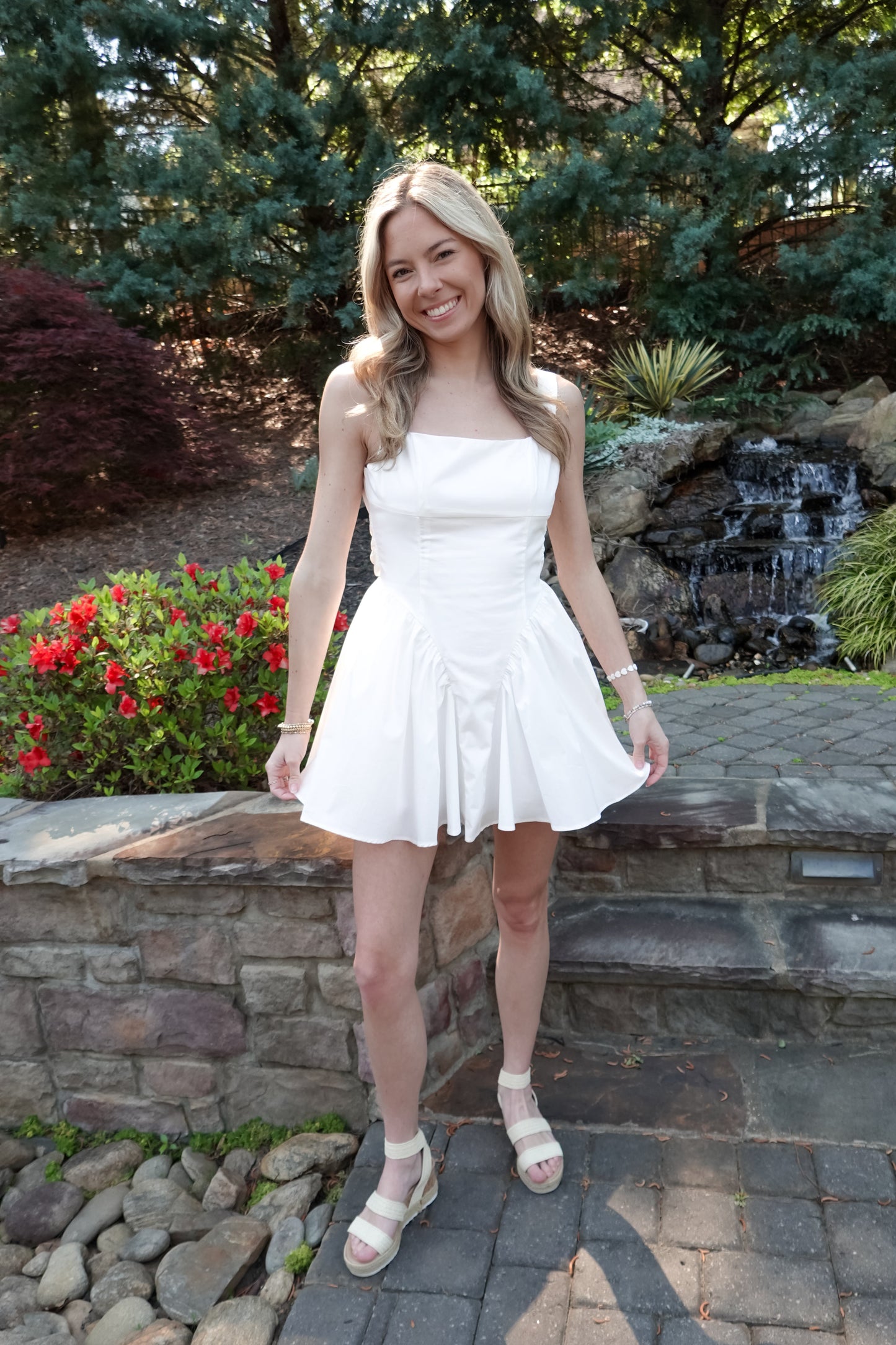 Alina Poplin Ribbon Mini Dress