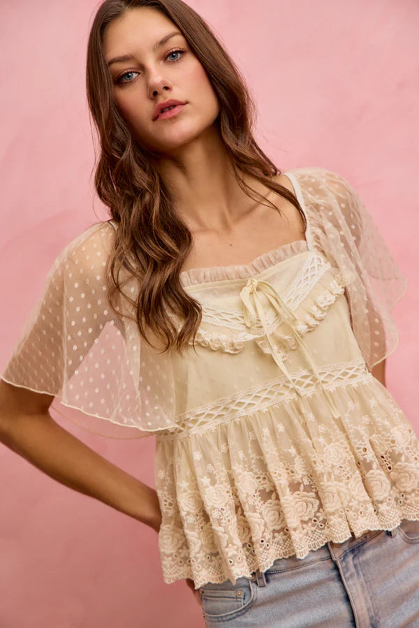 Boho Lace Blouse Top