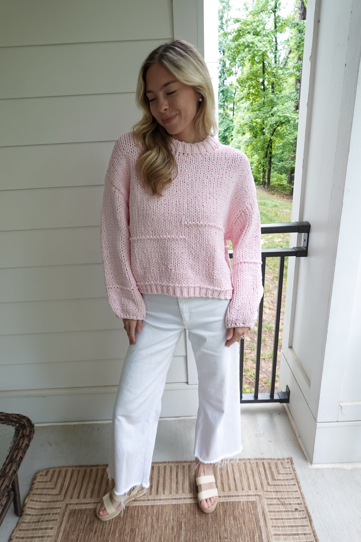 Cal Chunky Knit Pink Sweater