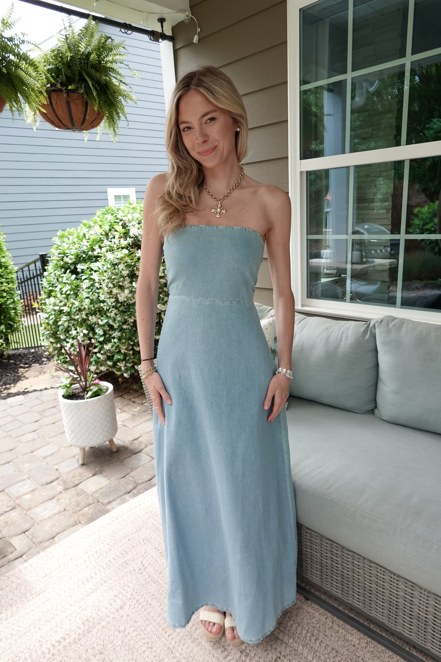 Stella Denim Maxi Dress