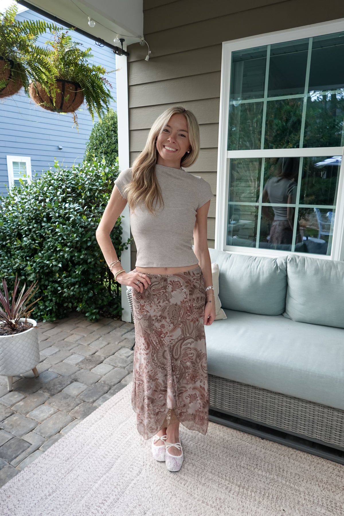 Paisley Midi Skirt