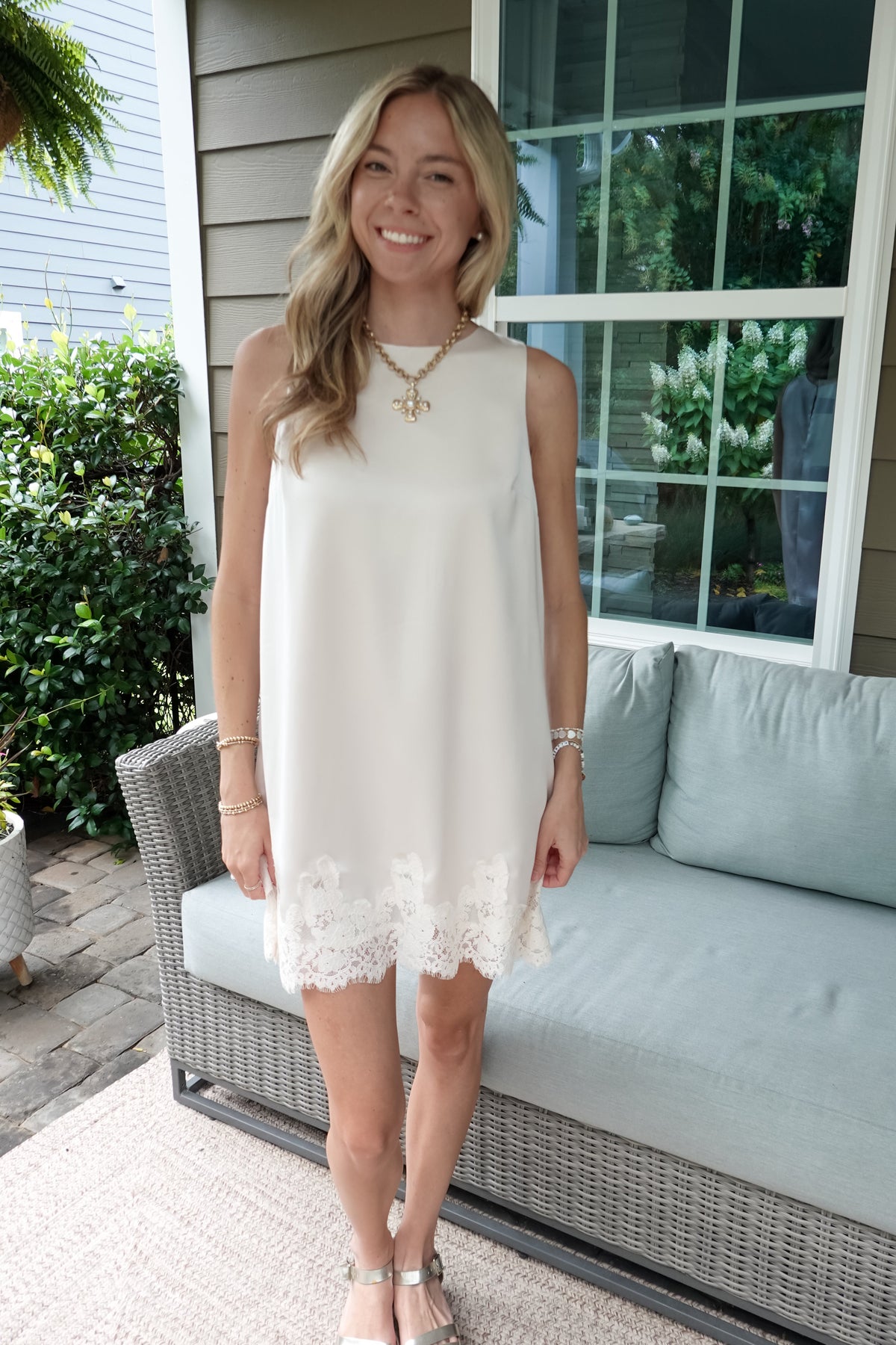 Sophie Satin Lace Mini Dress