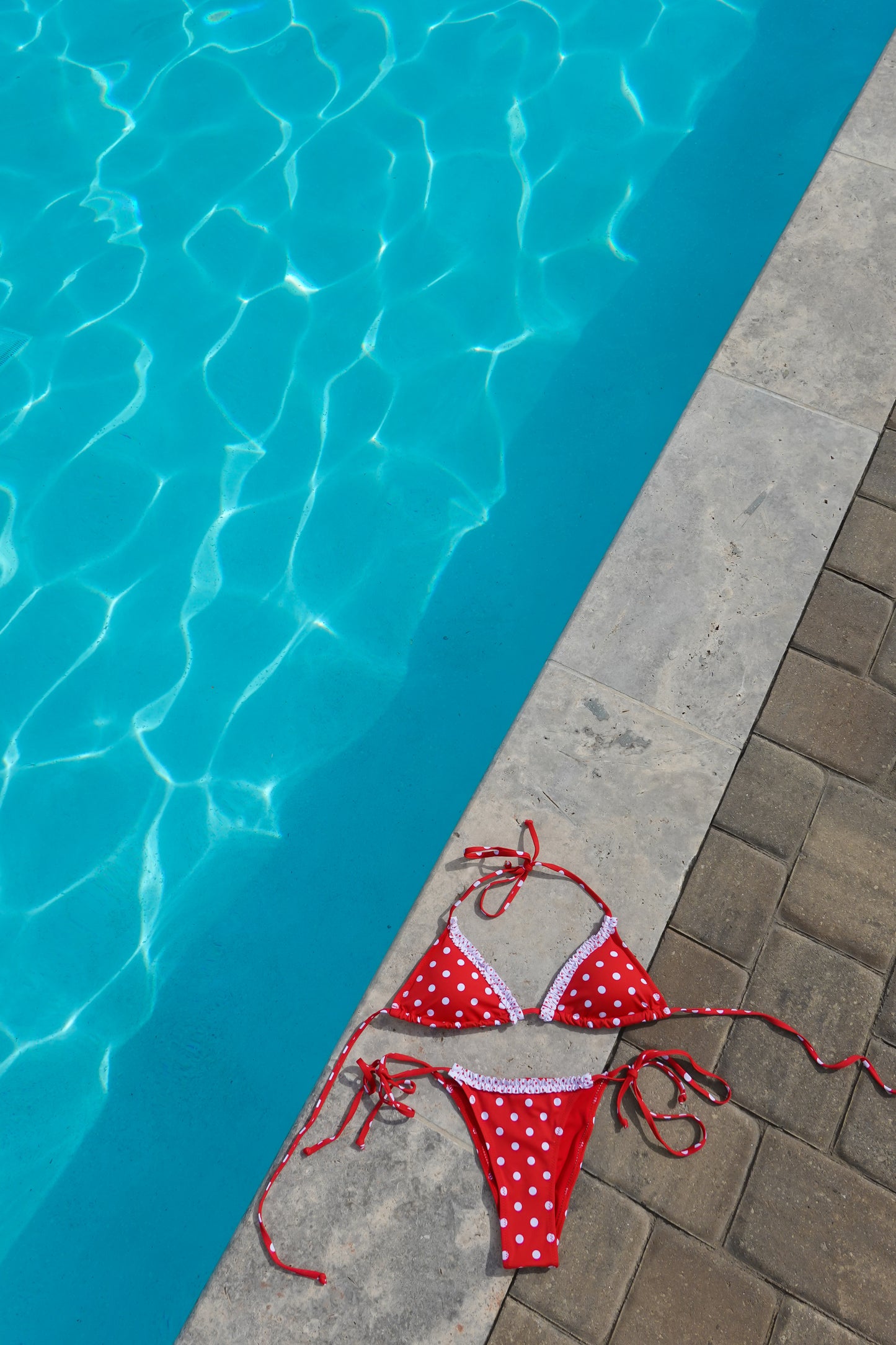 Red Polka Dot Bikini Set