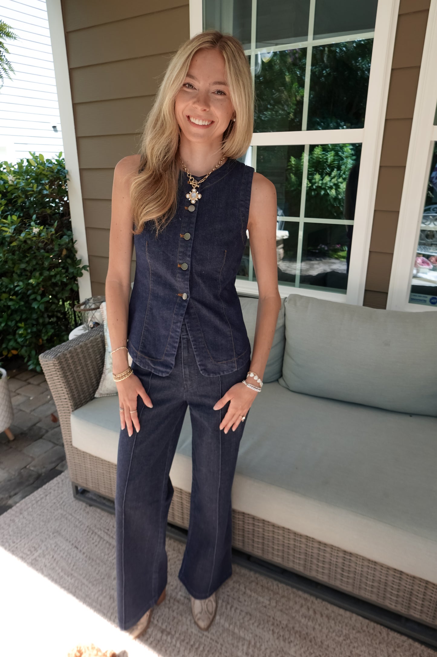 Dana Denim Vest Top
