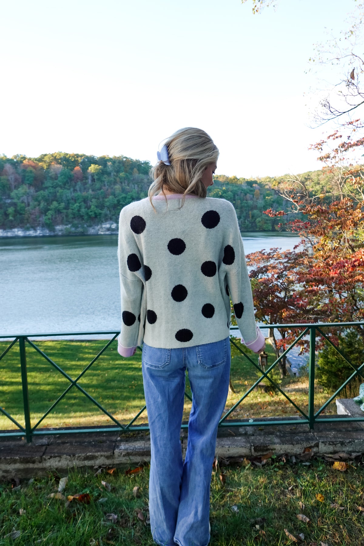 Ivy Ivory Polka Dot Sweater