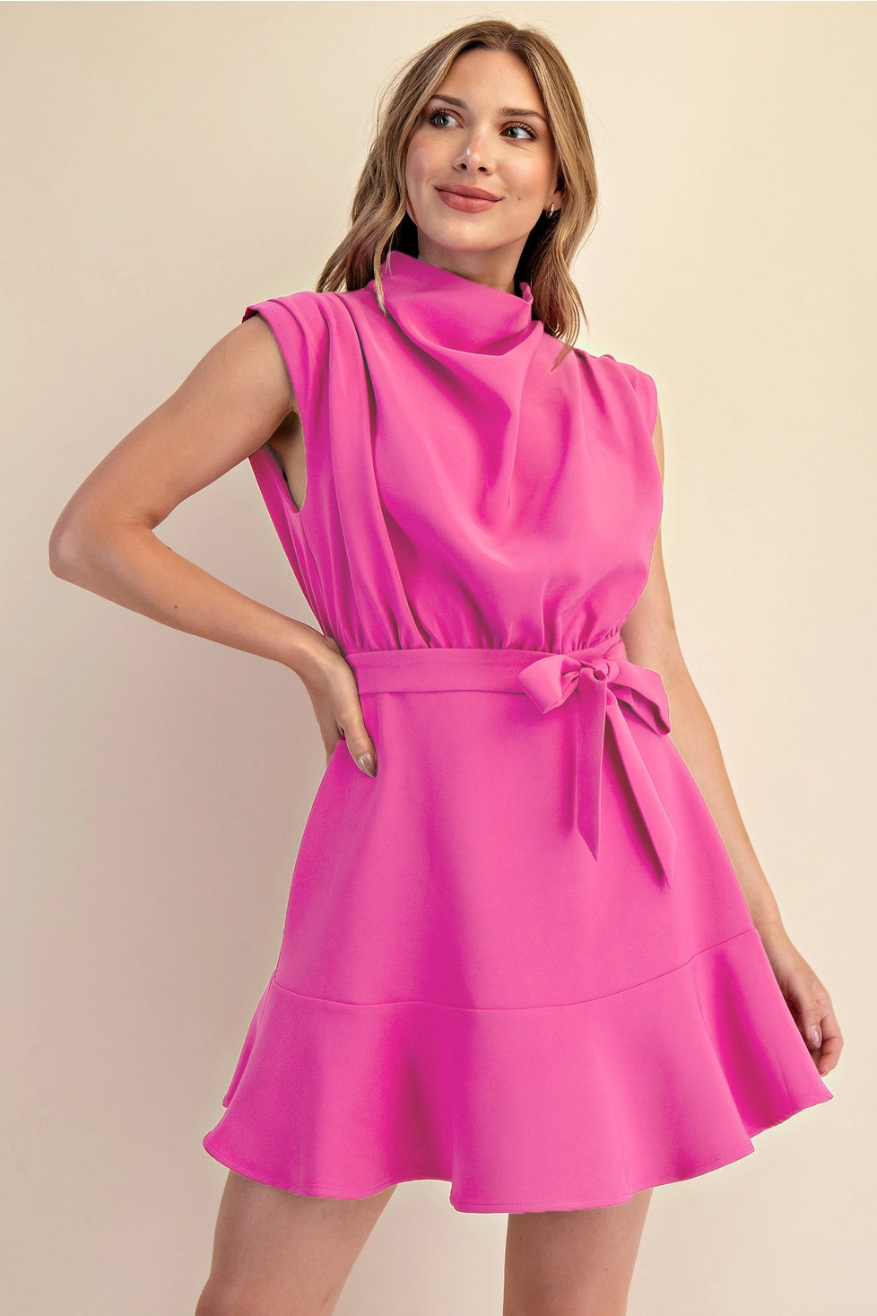 Clara Cowl Neck Mini Dress