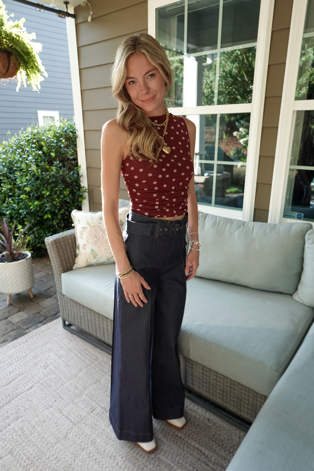 Camila Belted Wide Leg Jeans