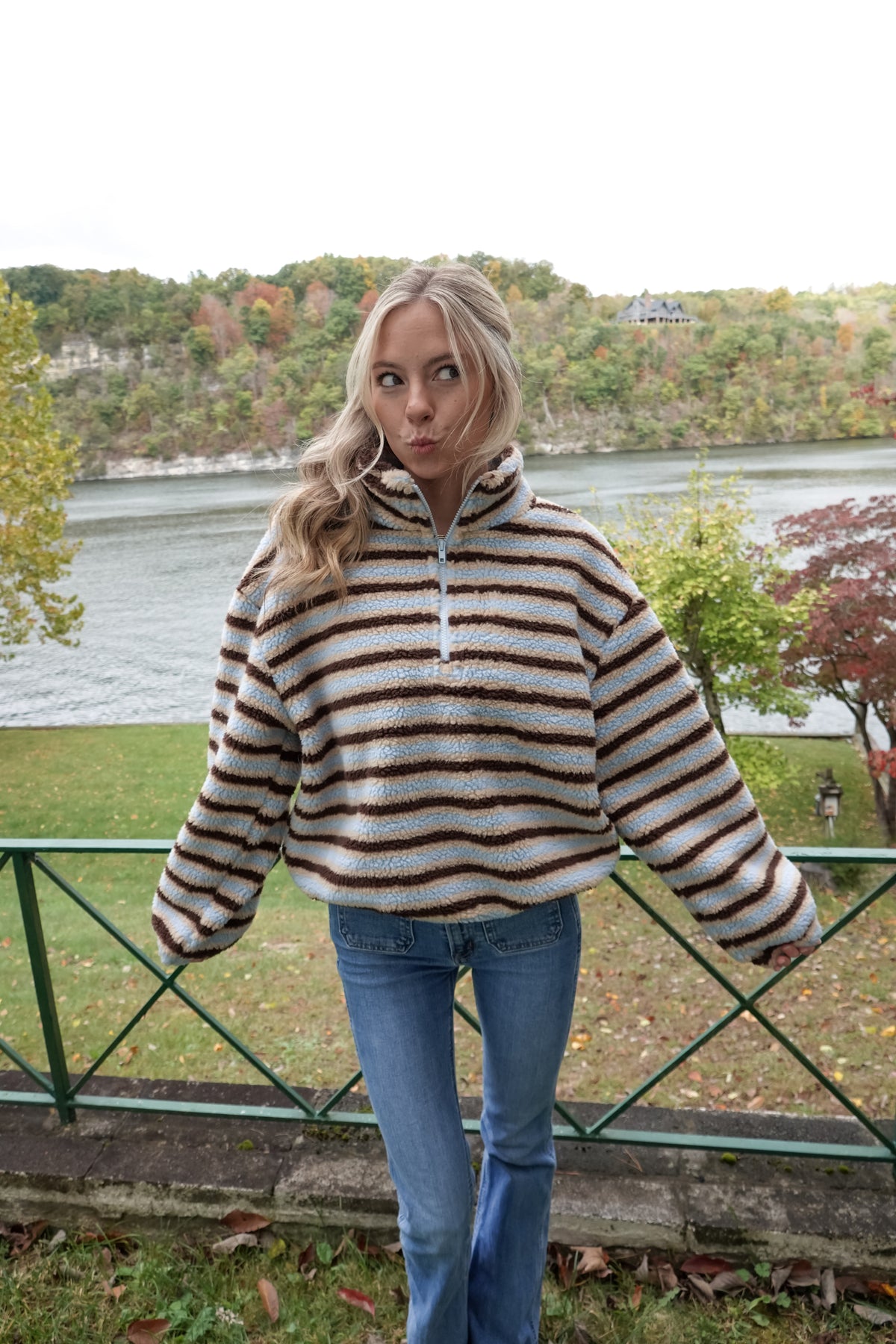 Lily Striped Sherpa Jacket