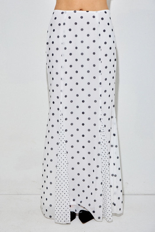 Poppy Polka Dot Printed Maxi Skirt