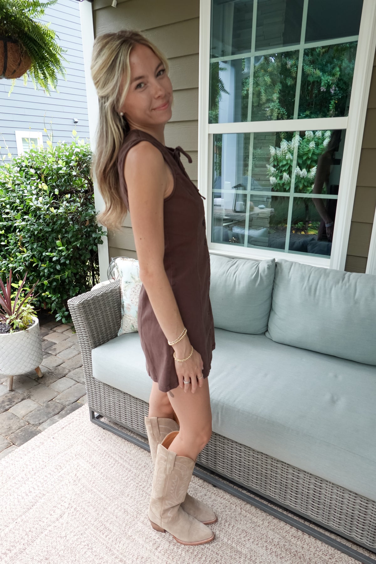 Blair Bow Button Down Mini Dress