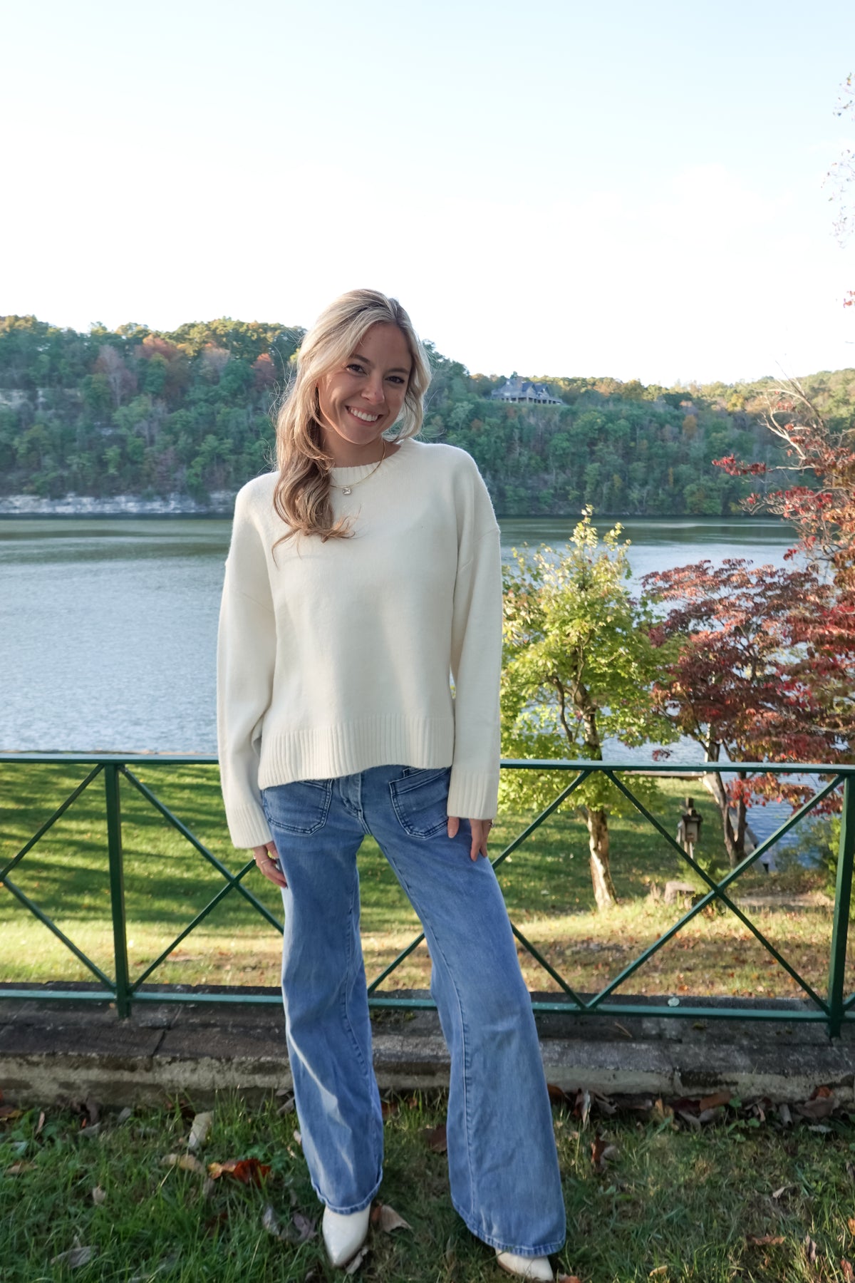 Tori Ivory Tie Sweater