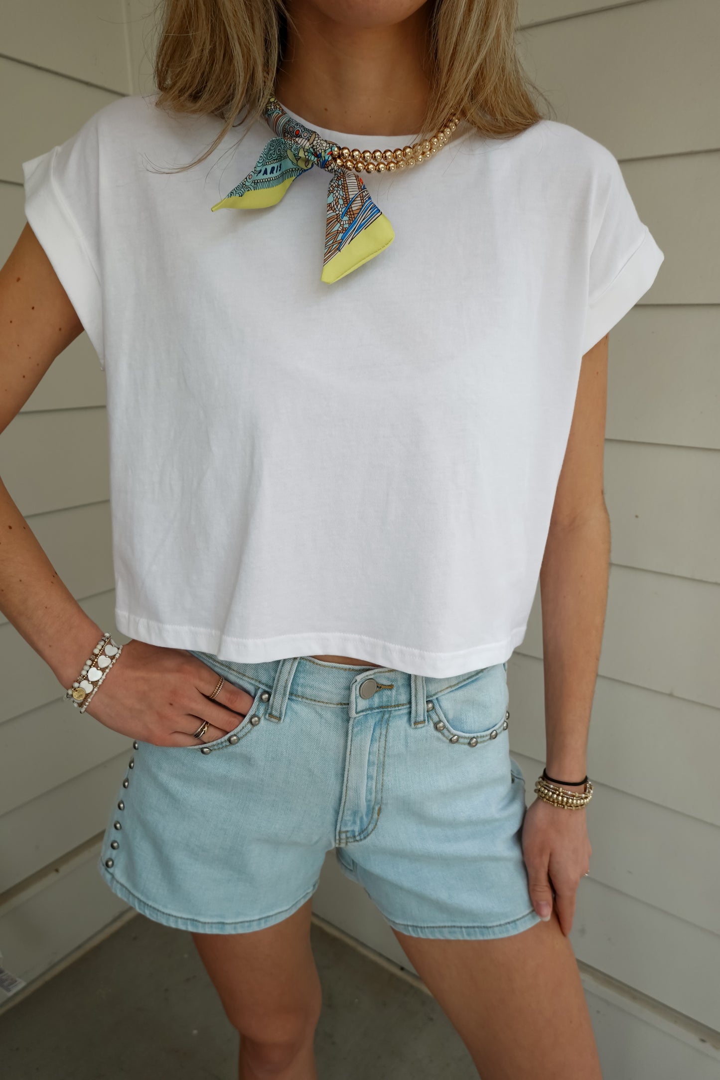 Cotton Folded Short Sleeve Top