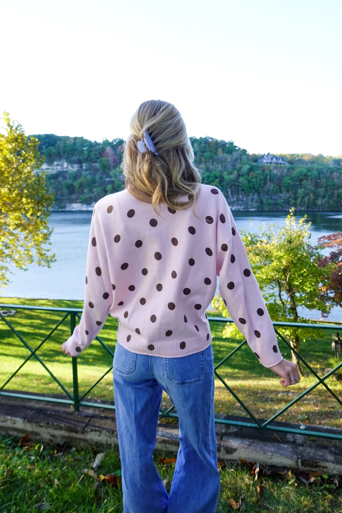 Jade Pink Polka Dot Cardigan
