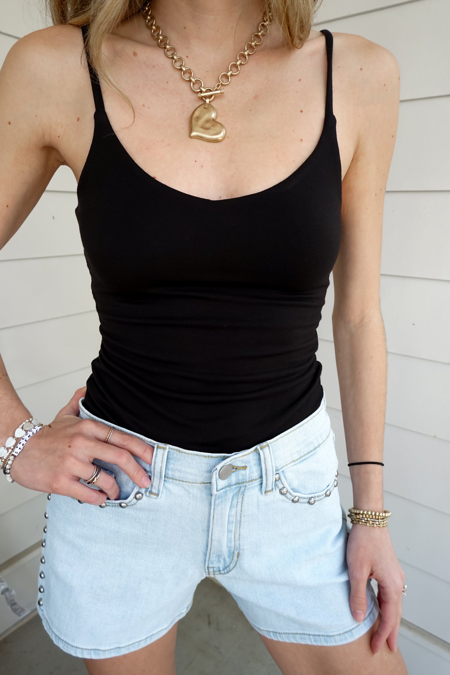 Double Layered V-neck Spaghetti Cami