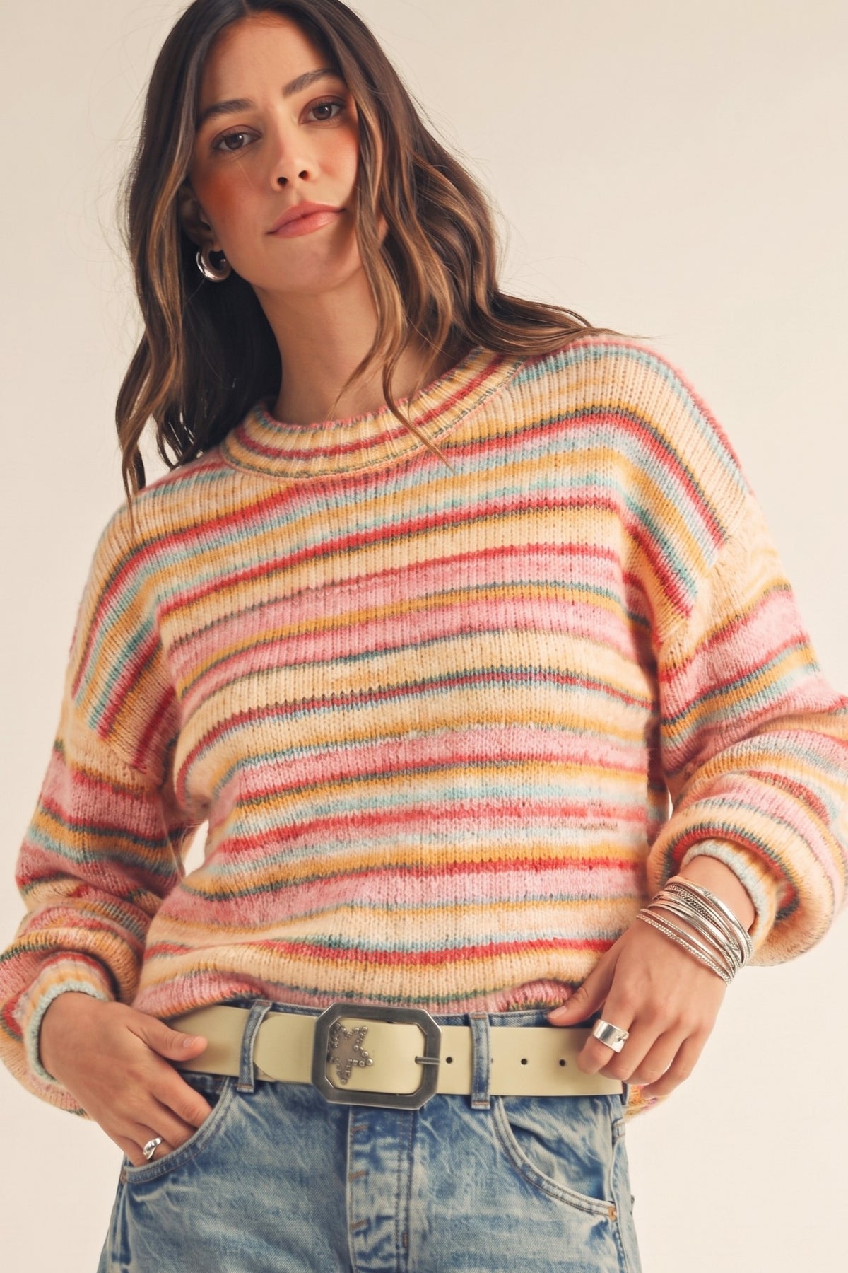 Sunrise Cotton Candy Stripe Sweater