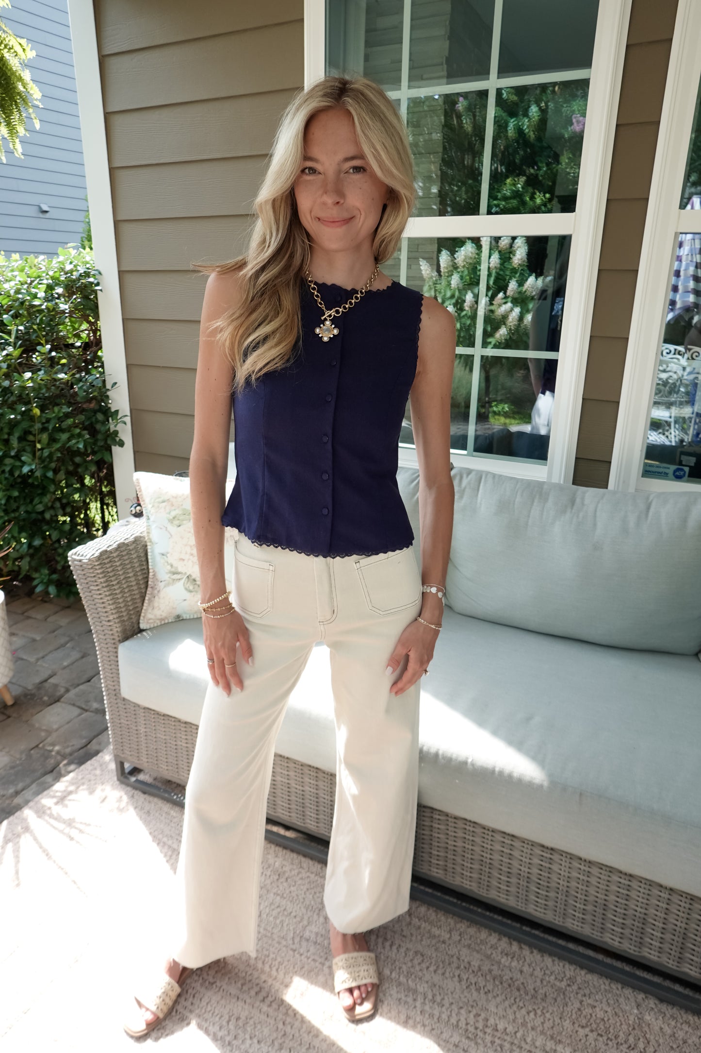 Skye Scalloped Trim Vest Top