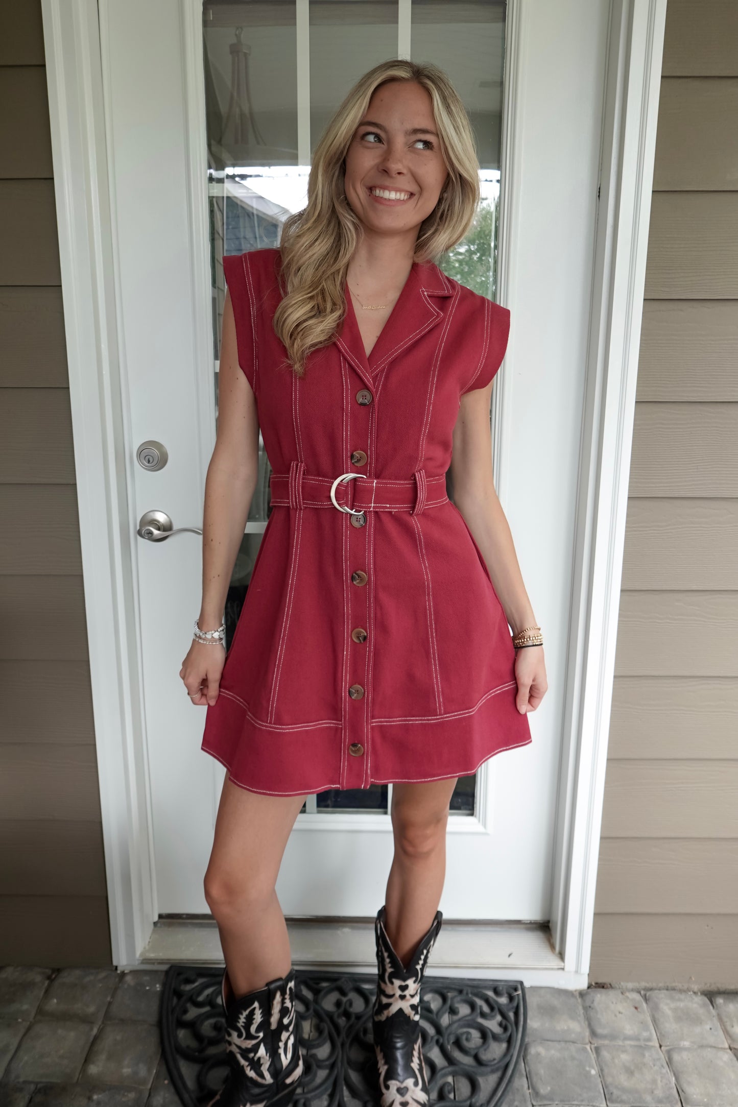 Harlow Maroon Mini Dress