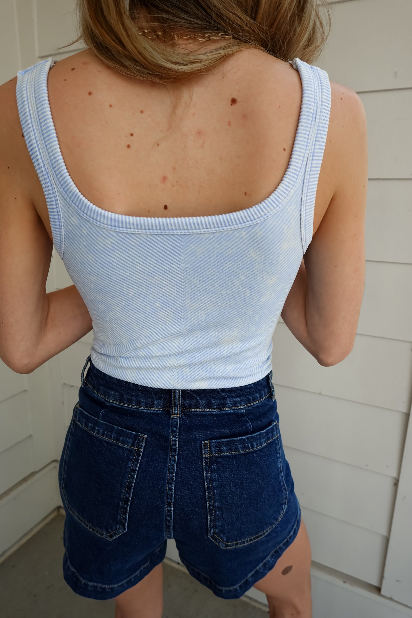 Stone Washed Ribbed Seamless Tank