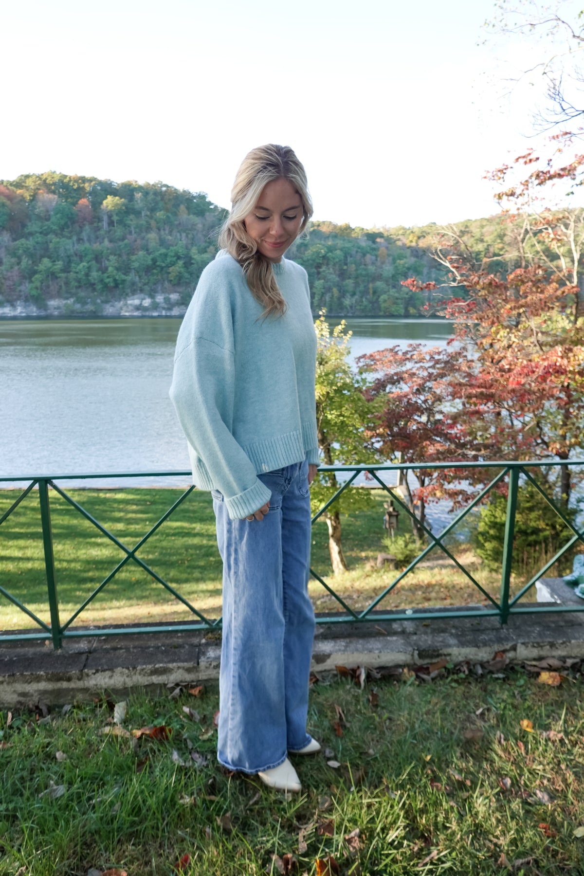 Baylee Bow Sweater Blue