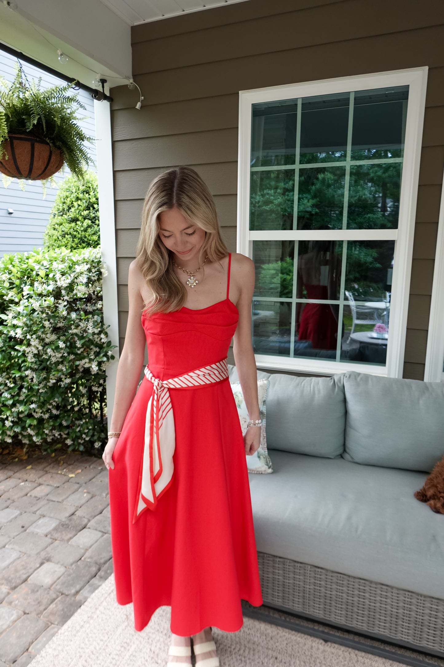 Sasha Scarf Belt Midi Dress