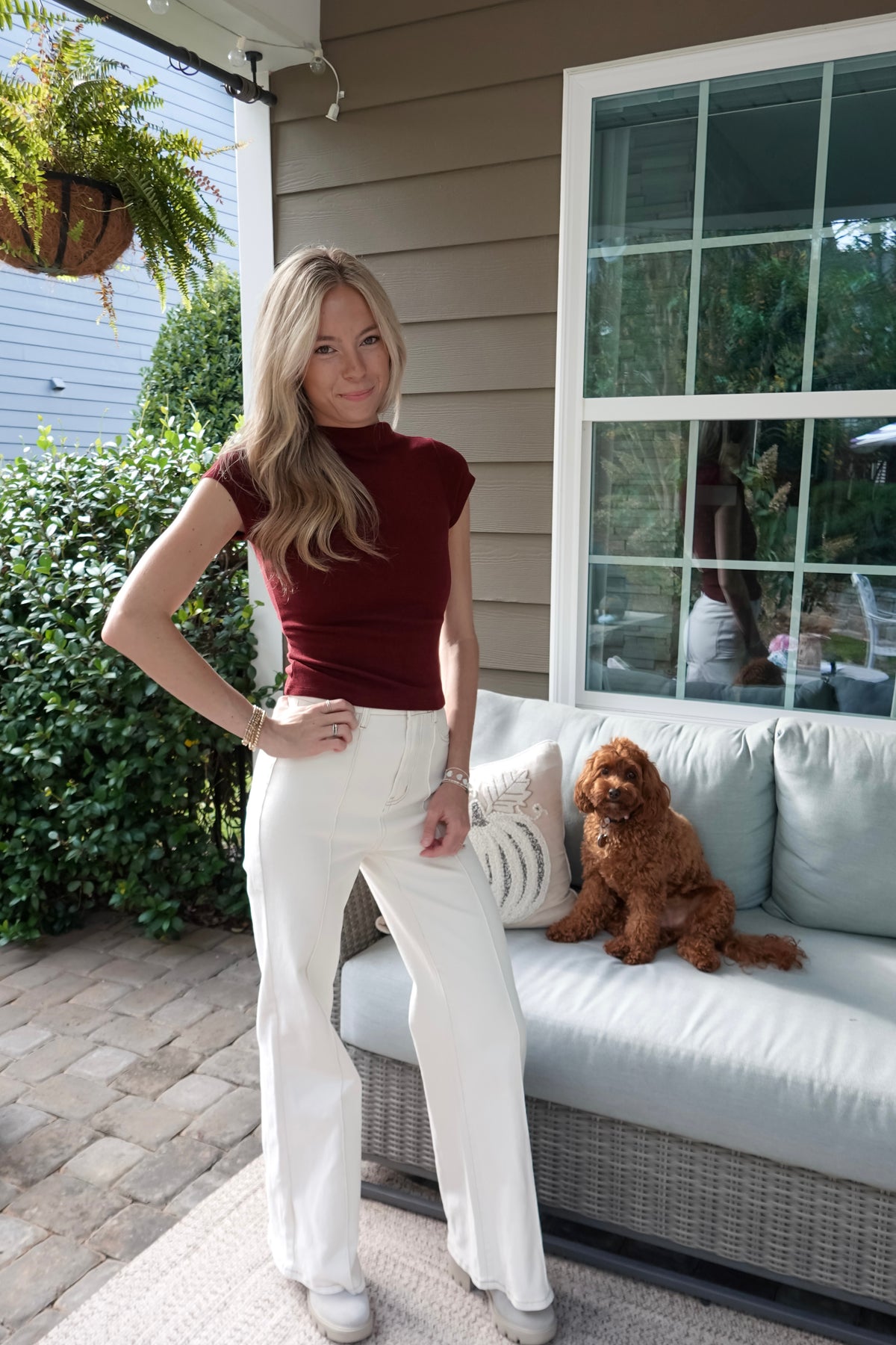 Faith Maroon Short Sleeve Top