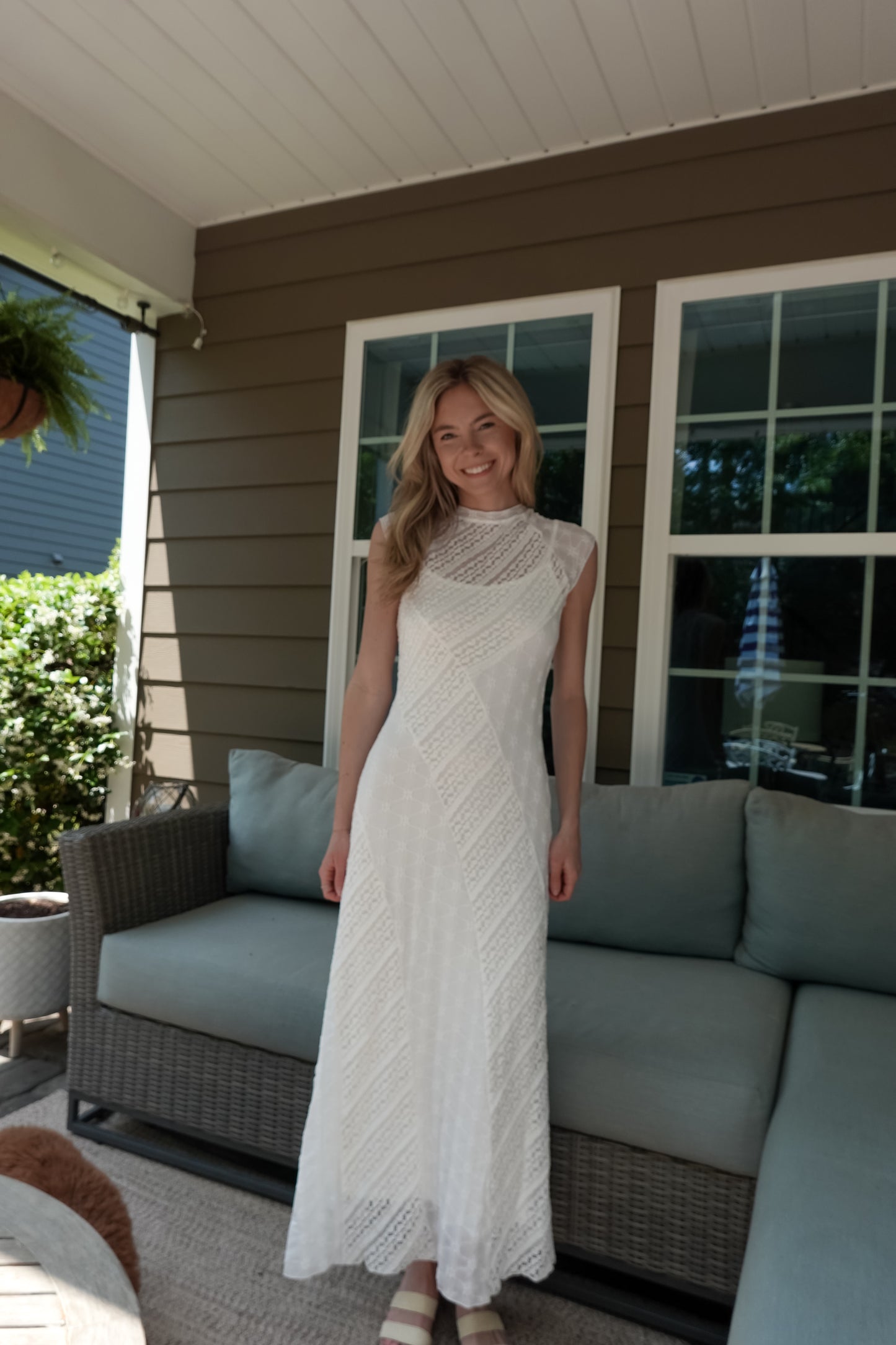 Cap Sleeve Maxi Lace Dress